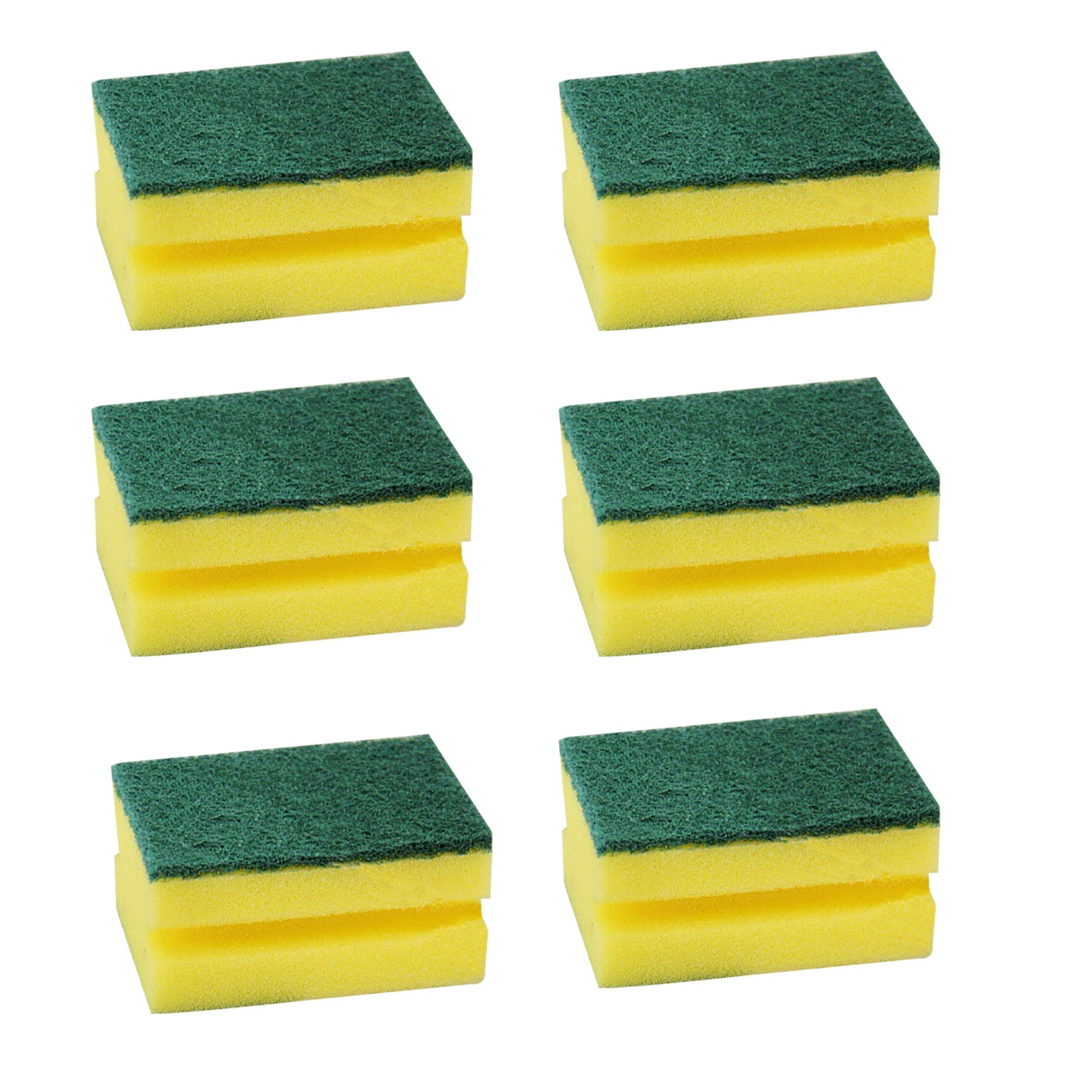 1429 Scrub Sponge 2 in 1 PAD for Kitchen, Sink, Bathroom Cleaning Scrubber (6 pc) DeoDap