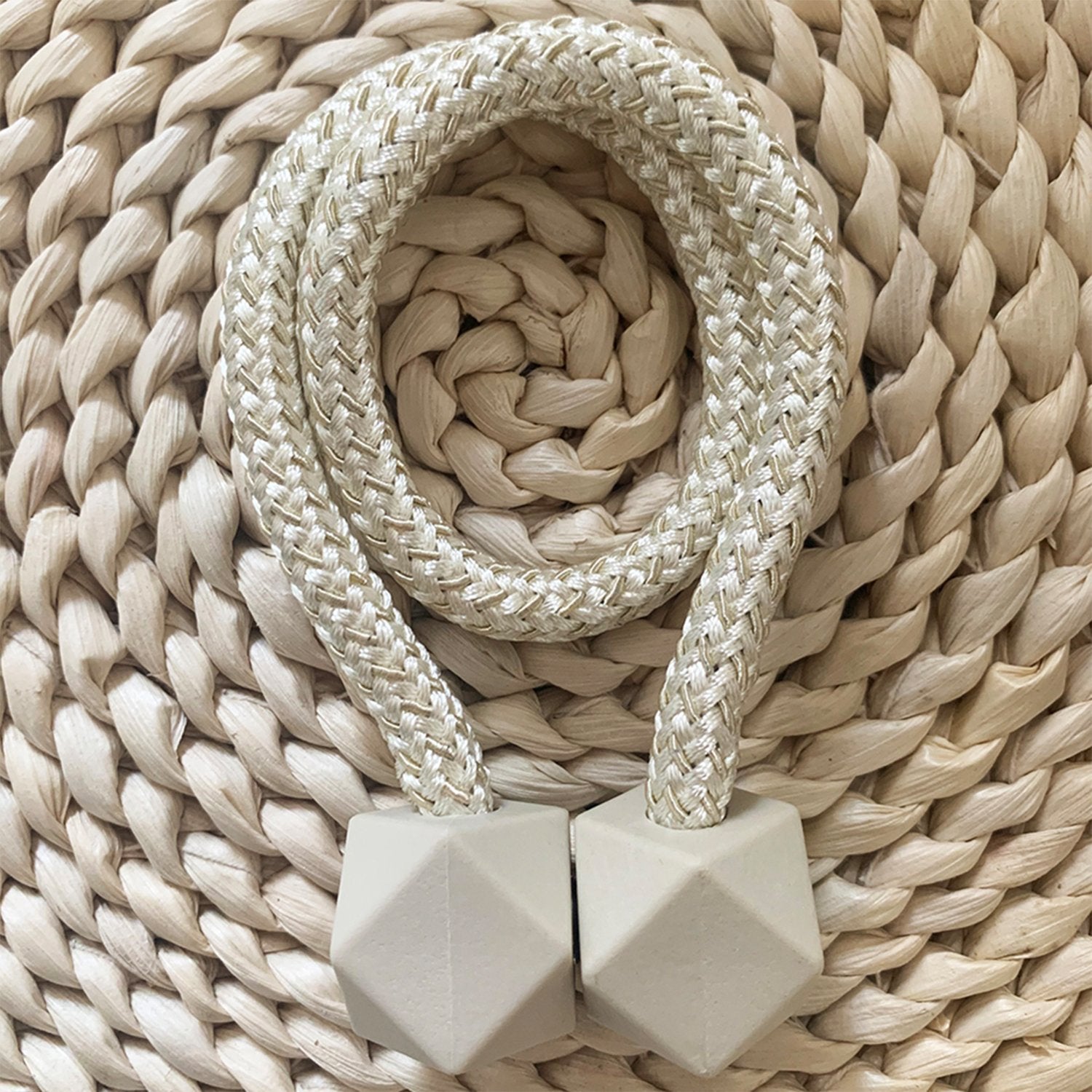 1441 Hexagonal Magnetic Braided Rope Drapery Window Curtains Loop Binding Ties Buckle (Pack of 2) Deodap