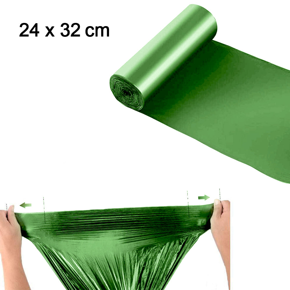 1586 Bio-degradable Eco Friendly Garbage/Trash Bags Rolls (24" x 32") (Green) (Pack of 20) DeoDap