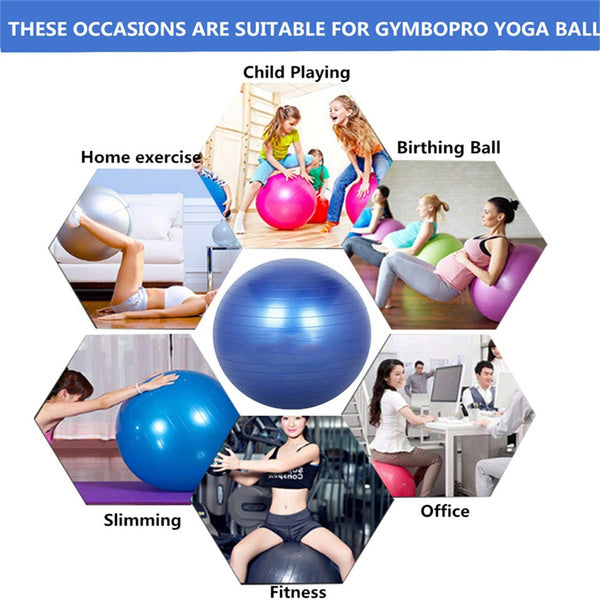 1592 Anti-Burst Exercise Heavy Duty Gym Ball (Multicolour) (75Cm) (No Box & No Pump) DeoDap