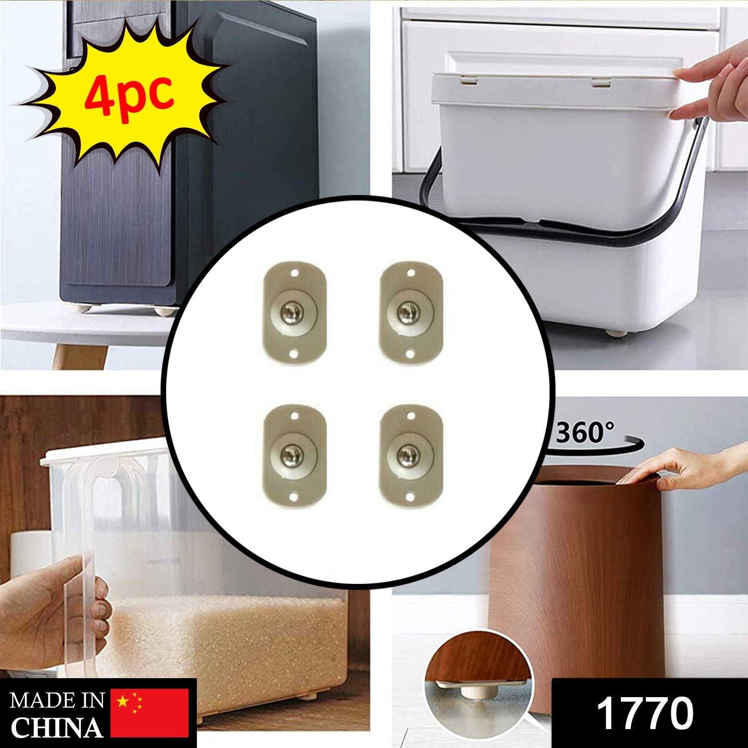 1770 Self Adhesive Mini Swivel Casters Wheels DeoDap