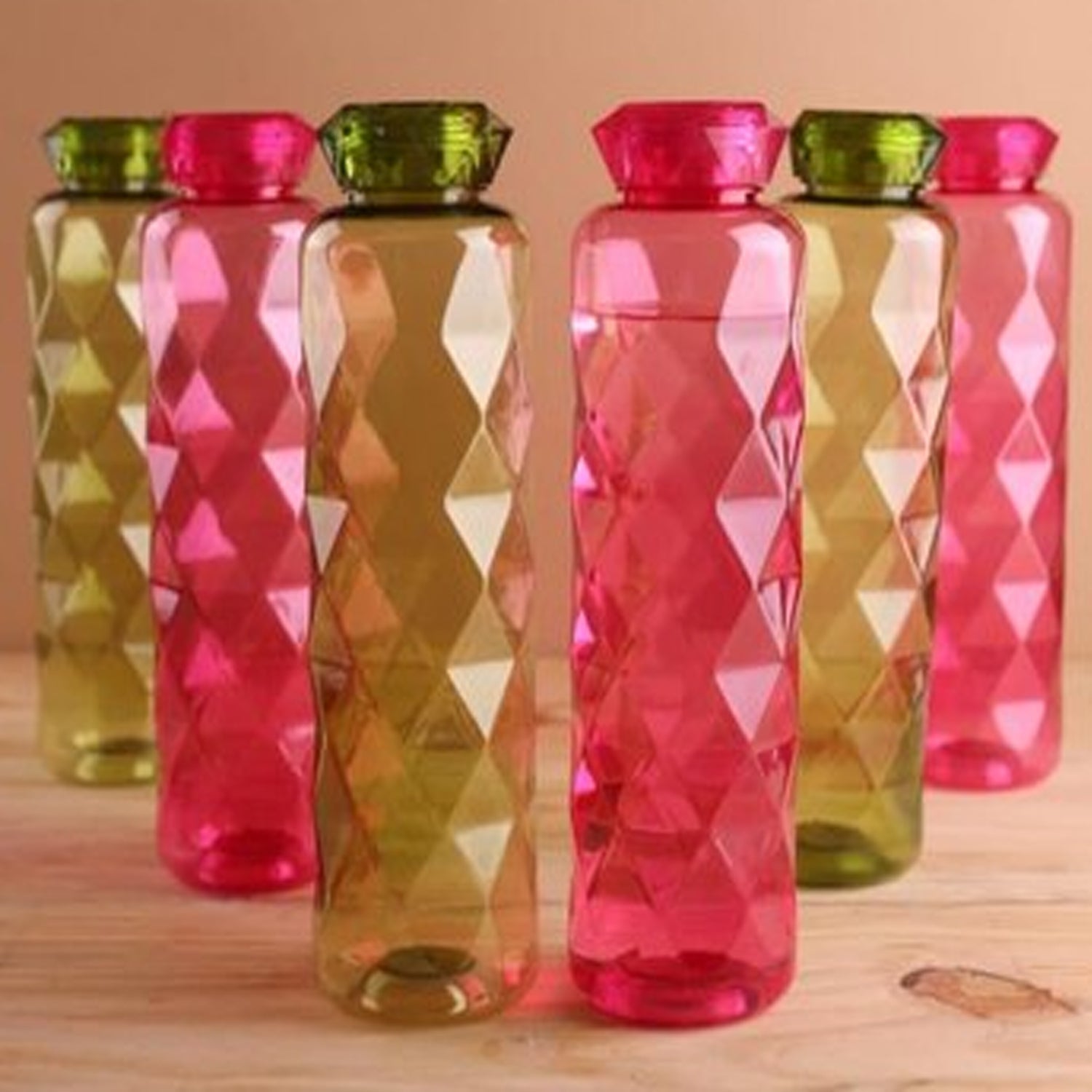 2668 3Pc Set Diamond Cut Bottle Used for storing water and beverages purposes for people. DeoDap
