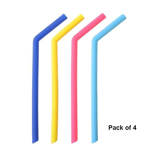0584 Food Grade Silicone Straws (4pcs) freeshipping - DeoDap