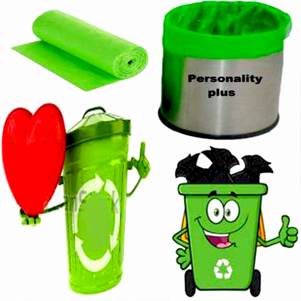 1586 Bio-degradable Eco Friendly Garbage/Trash Bags Rolls (24" x 32") (Green) (Pack of 20) DeoDap