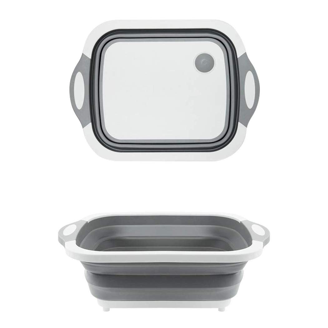 0098 Foldable Chopping Board, Dish Rack, Washing Bowl & Draining Basket, 3in1 Multi-Function DeoDap