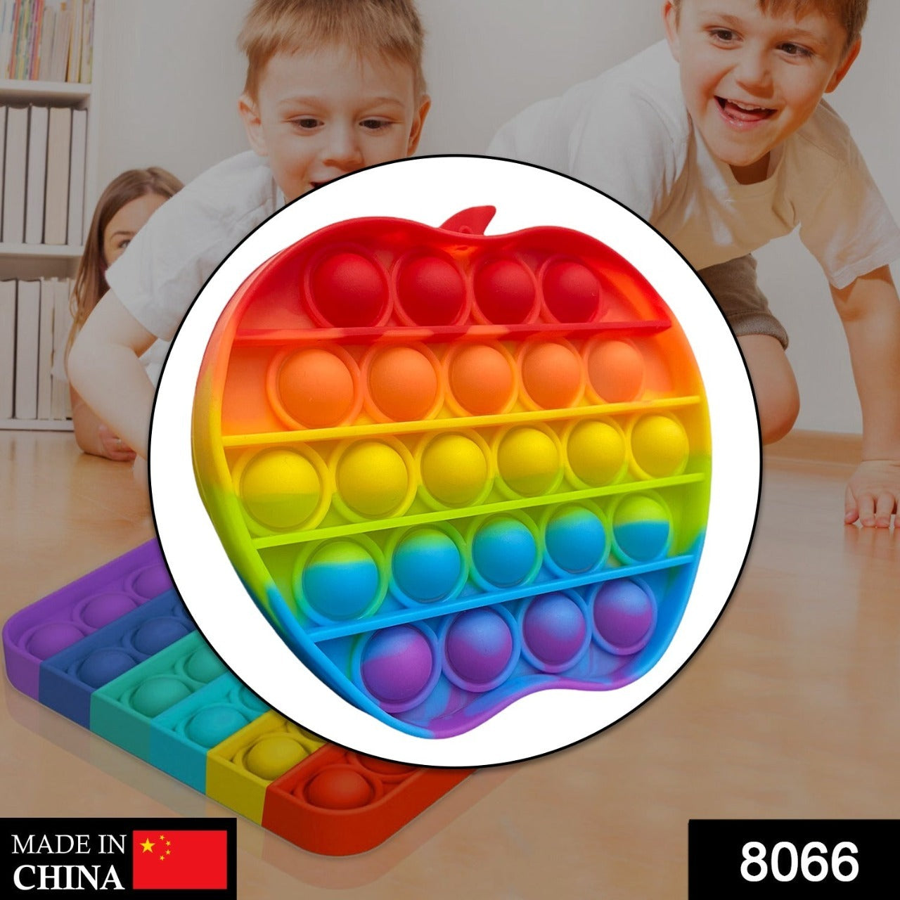 8066 Apple Fidget Toy used in all kinds of household places specially for kids and children for playing purposes. DeoDap