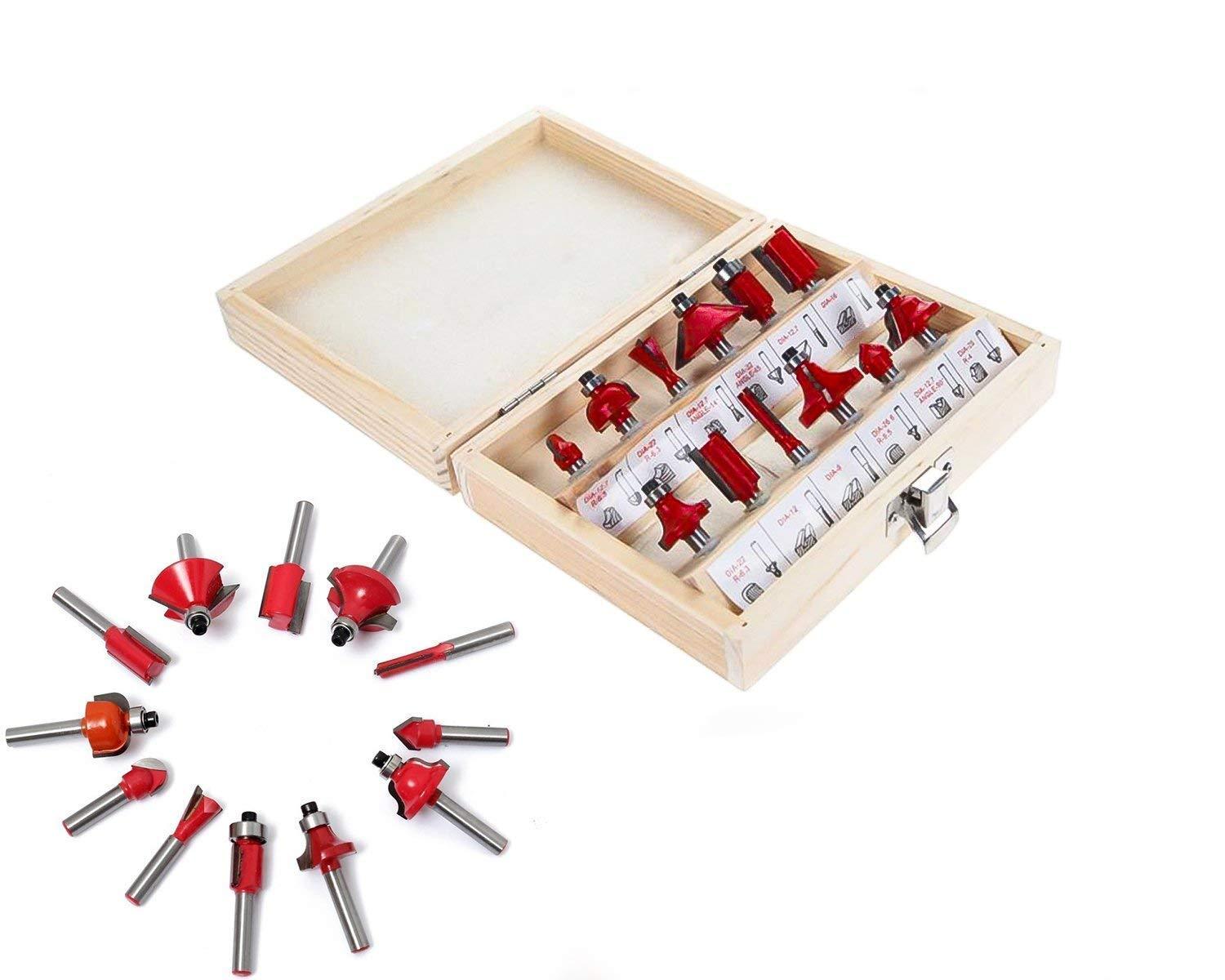 0406 -12/15pcs Milling Cutter Router Bit Set Deodap