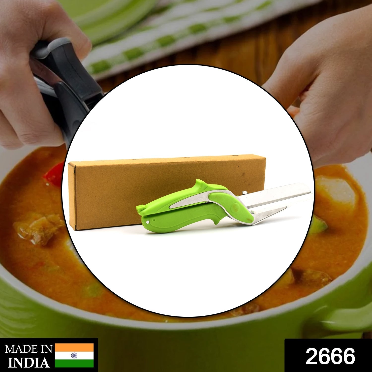 2666 Green Clever Cutter and shredder tool with effective sharp cutting blade system. freeshipping - DeoDap