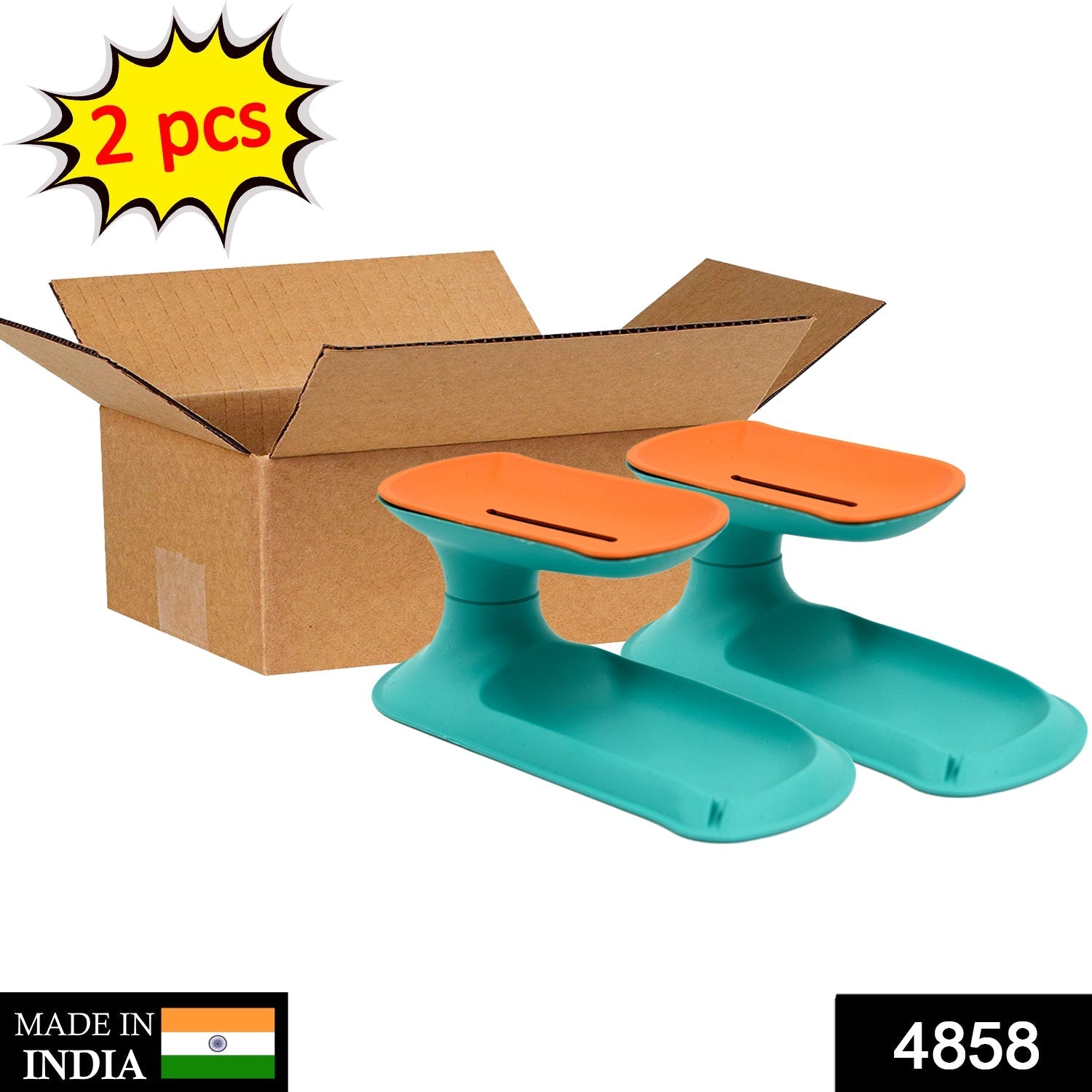 4858 Double Drain Soap Box Nordic Style Portable Plastic Soap Case/Soap Dish DeoDap