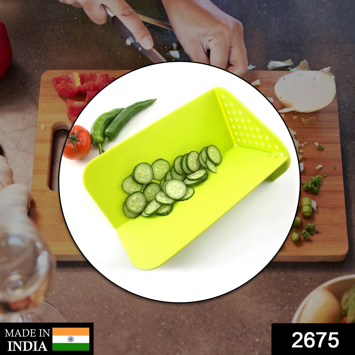 2675 Multi Chopping Board and stand for cutting and chopping of vegetables, fruits meats etc. including all kitchen purposes.