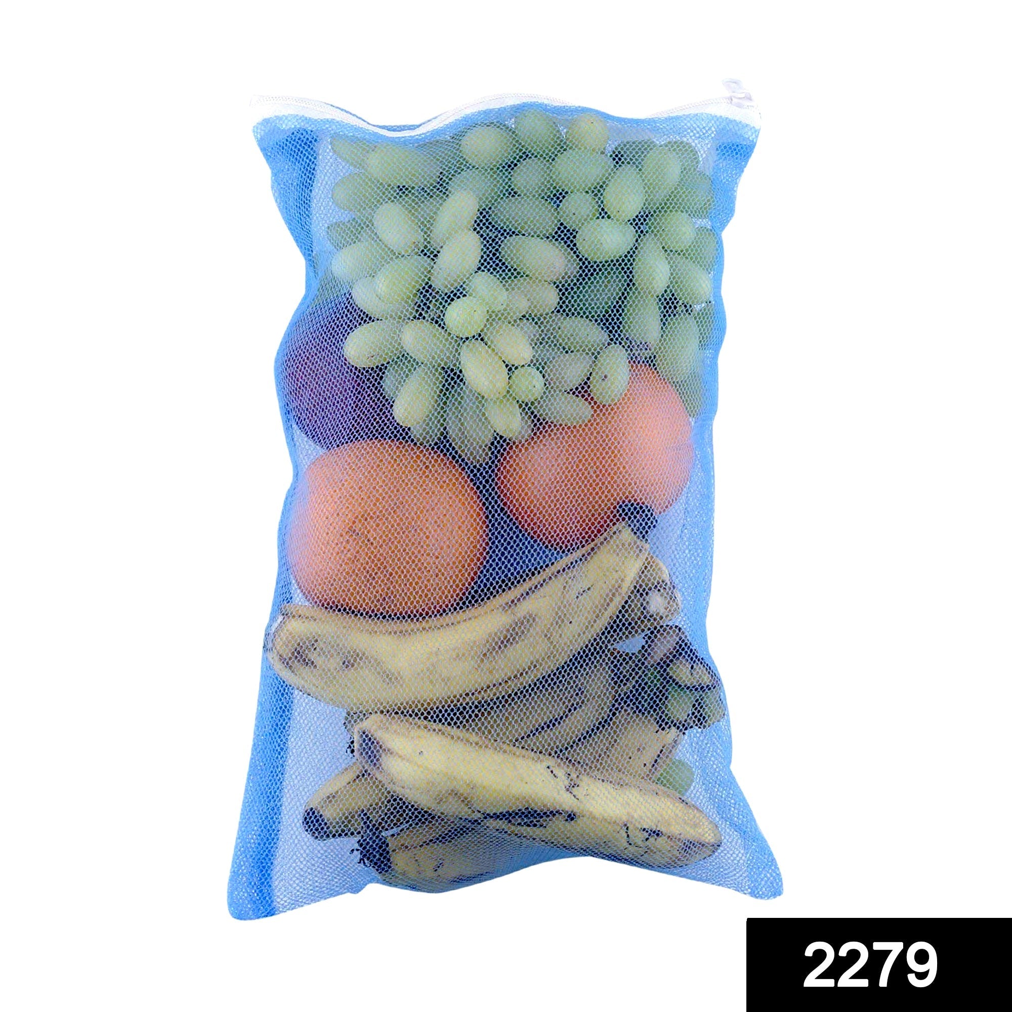 2279 Fridge Bags for Fruits and Vegetables with Zip Net (Multicolour) freeshipping - DeoDap