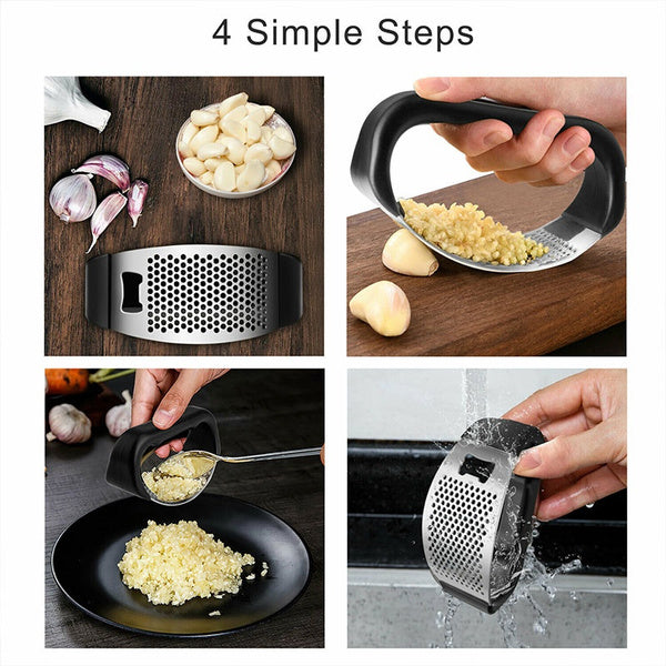 2281 Stainless Steel Garlic Presser /Crusher (Multicolour) freeshipping - DeoDap