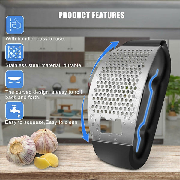 2281 Stainless Steel Garlic Presser /Crusher (Multicolour) freeshipping - DeoDap