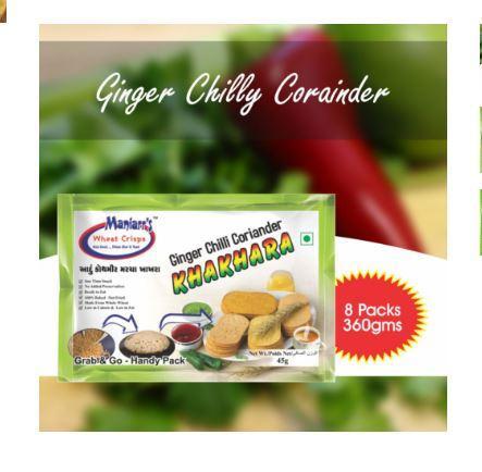 0025 Ginger Chilli Coriander khakhra (Pack of 8) Maniarr's