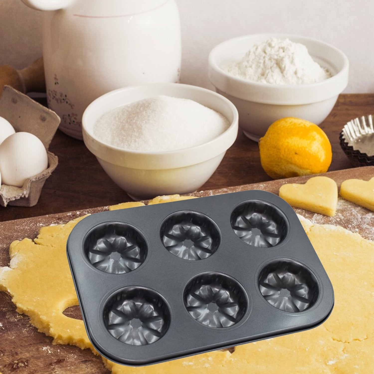 7078 6 slot Non-Stick Muffins Cupcake Pancake Baking Molds (Moq :-5) DeoDap