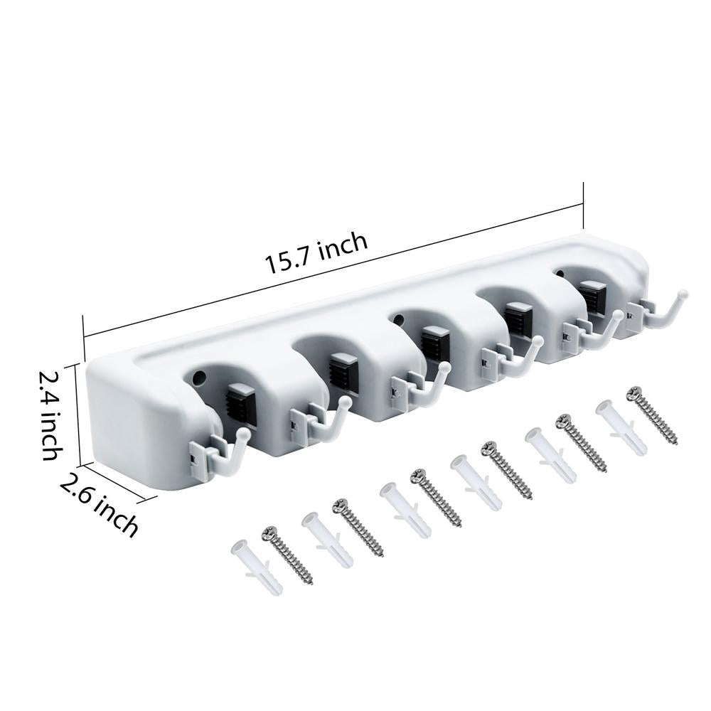 0199 5-Layer Multipurpose Wall Mounted Organizer Mop And Broom Holder DeoDap
