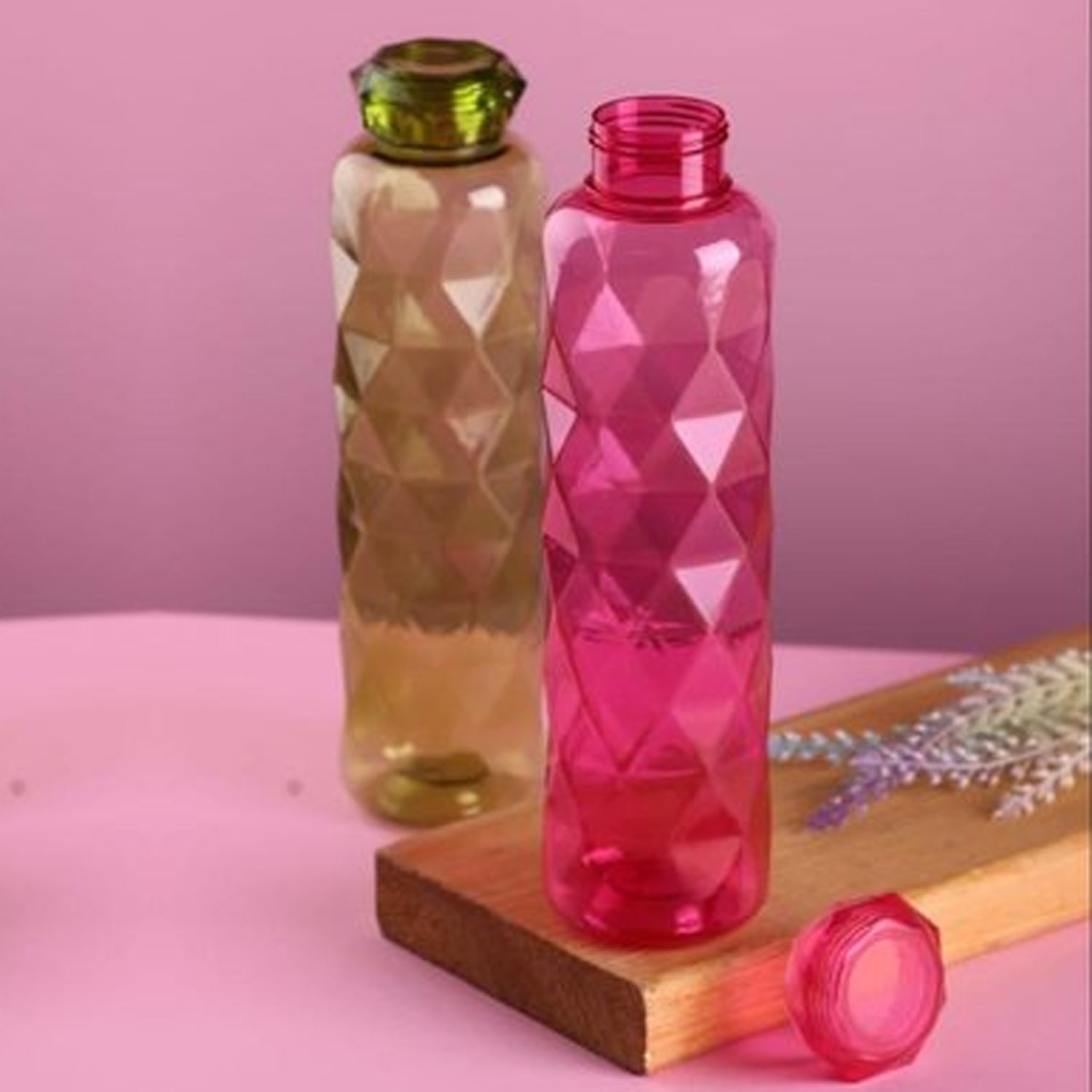 2668 3Pc Set Diamond Cut Bottle Used for storing water and beverages purposes for people. DeoDap
