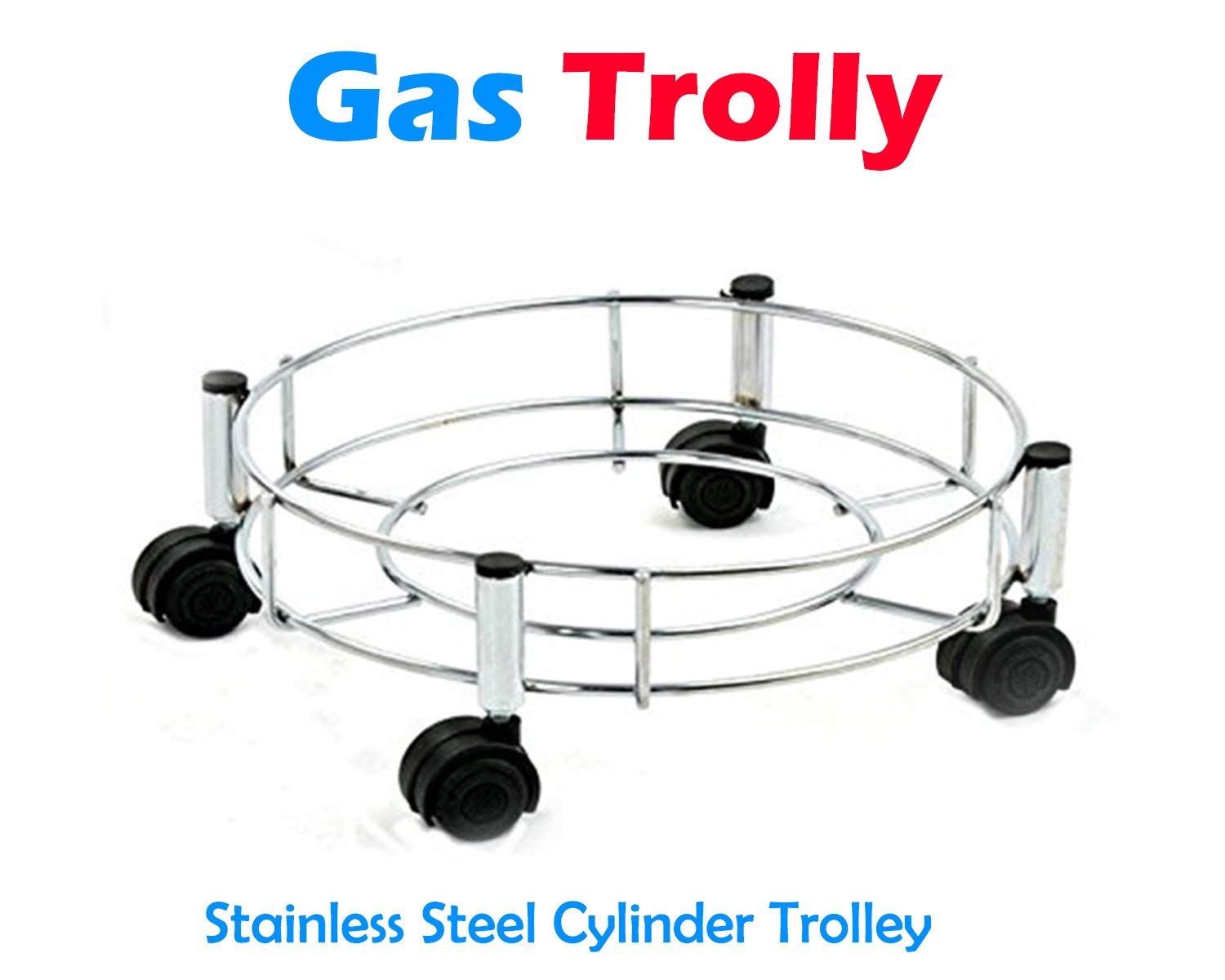 0118 Stainless Steel Gas Cylinder Trolley DeoDap