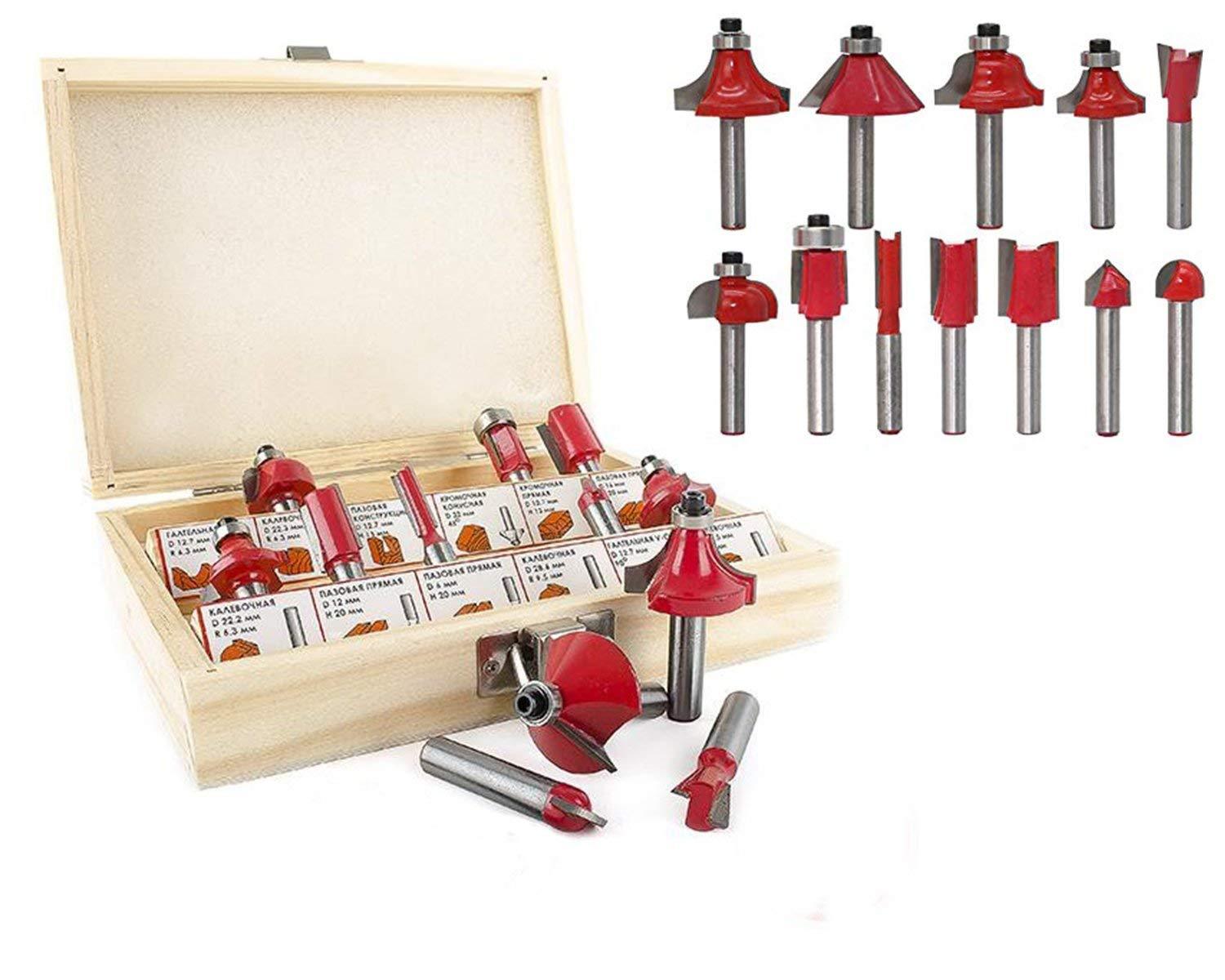 0406 -12/15pcs Milling Cutter Router Bit Set Deodap