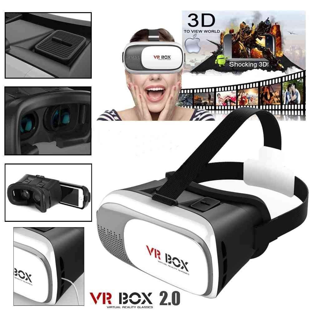 0300A VR BOX Headset-Virtual Reality 3D Glasses-For Kids & Adults for Movies Videos & Gaming / Compatible with Android Smartphones & iPhone(White)