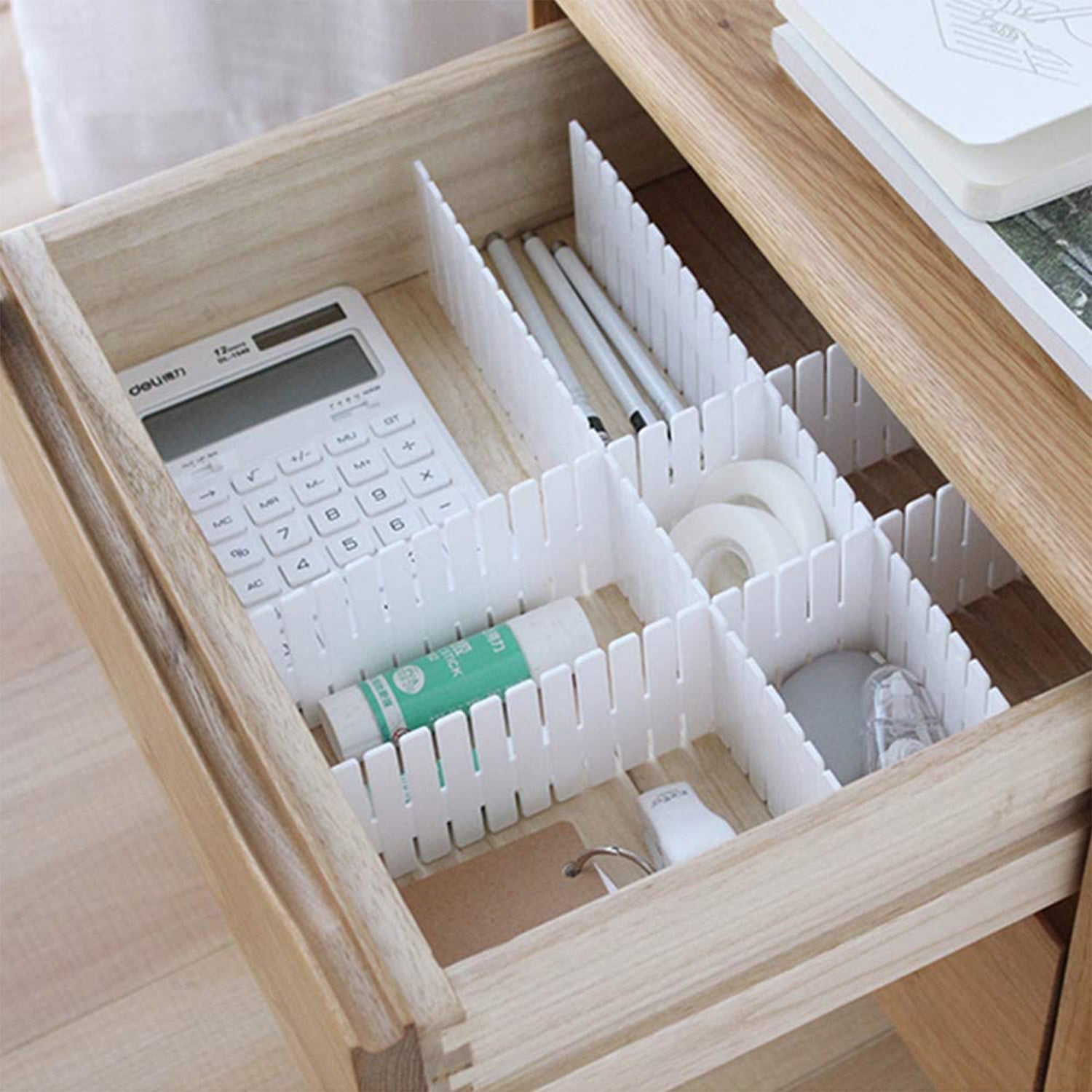 1164A Adjustable Drawer Dividers Organiser Separator 8 Pcs DeoDap