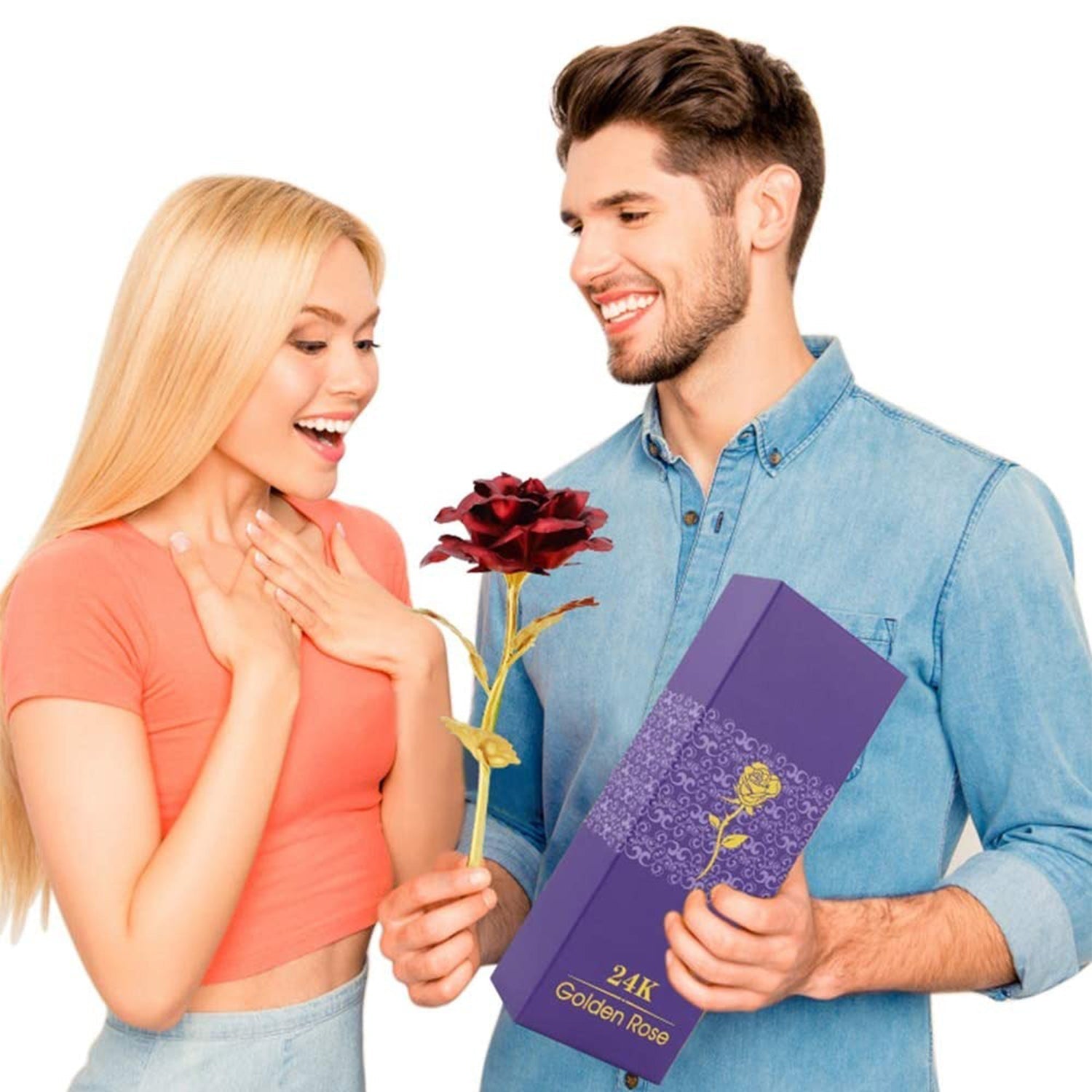 4809 24k Gold Rose,Gold Foil Plated Rose with LOVE Stand and Gift Box for Anniversary,Birthday,Wedding,Thanks giving DeoDap