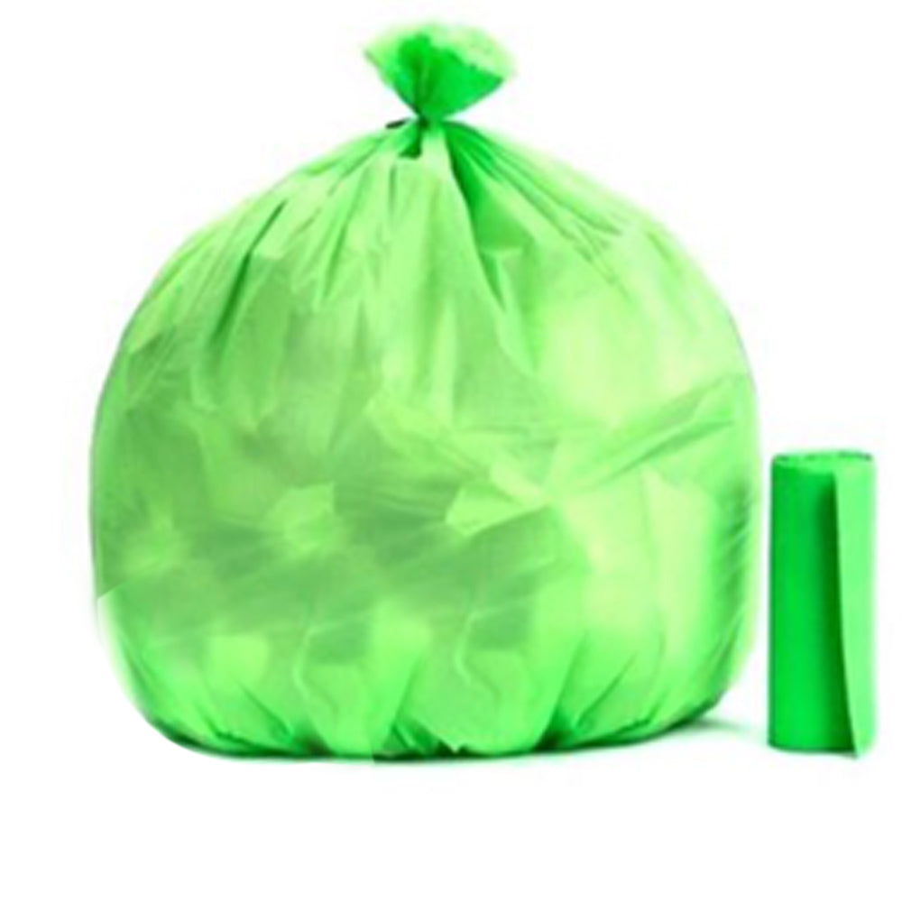 1586 Bio-degradable Eco Friendly Garbage/Trash Bags Rolls (24" x 32") (Green) (Pack of 20) DeoDap