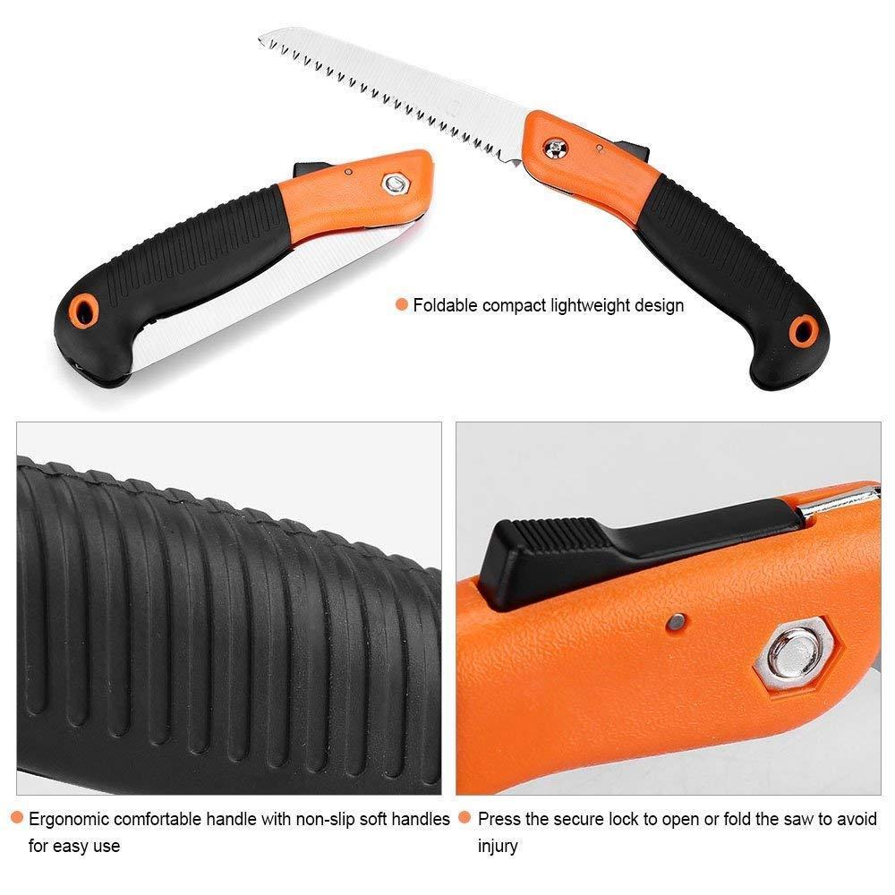 0464 Folding Saw(180 mm) for Trimming, Pruning, Camping. Shrubs and Wood DeoDap