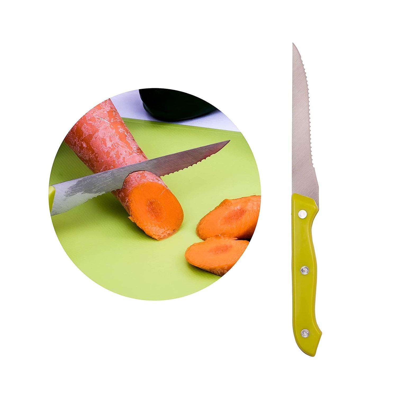 2843 Stainless Steel Kitchen Knife Knives Set with Knife Scissor (Pack Of 5) DeoDap