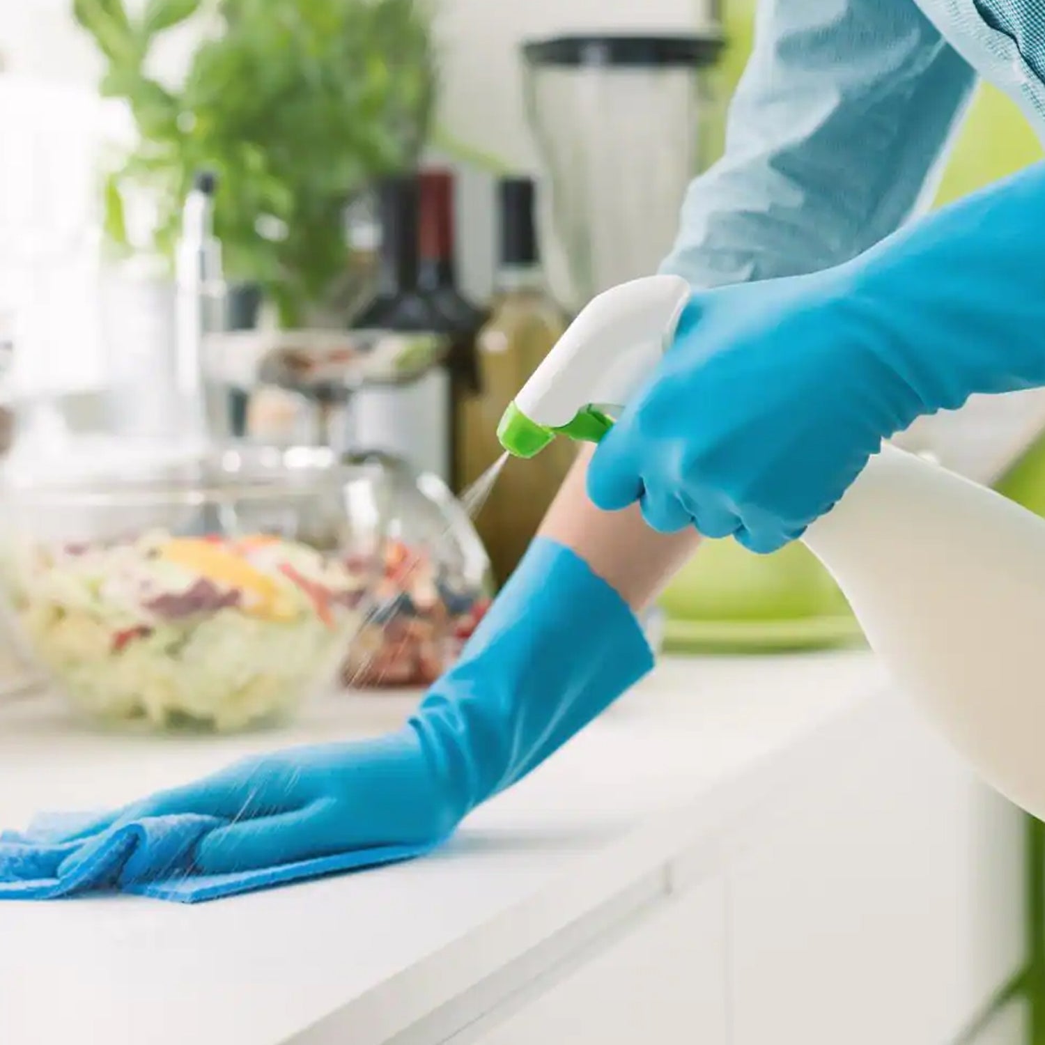 4856 Pair Of 2 Medium Blue Gloves For Types Of Purposes Like Washing Utensils, Gardening And Cleaning Toilet Etc. DeoDap