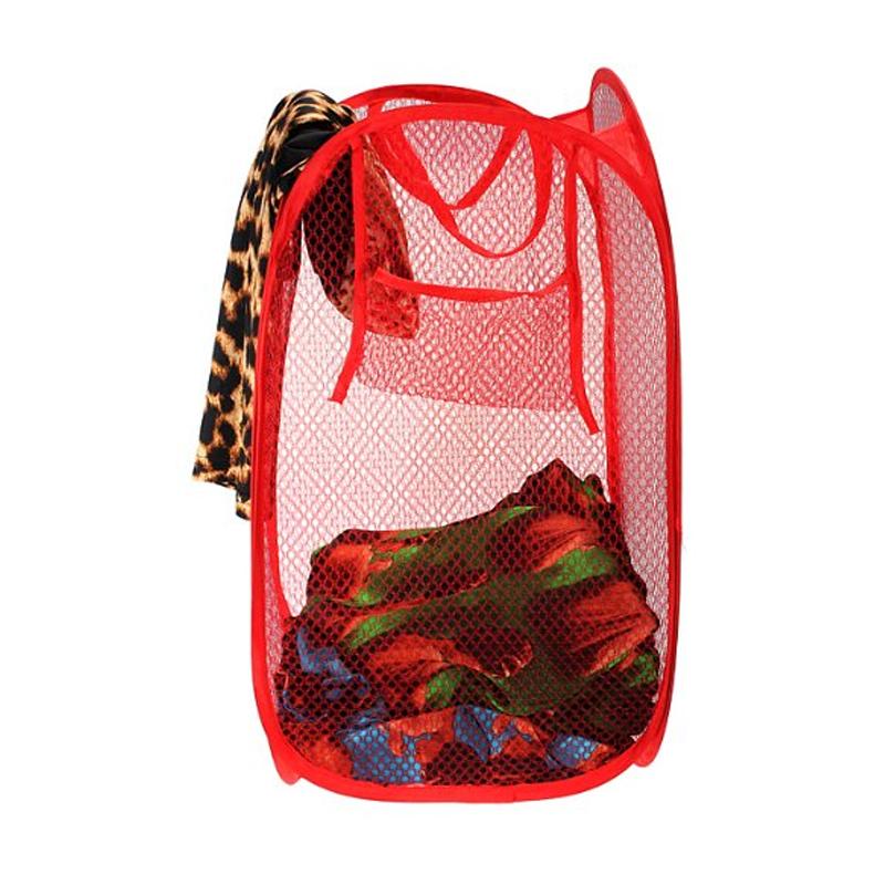 0248 Laundry Hamper Mesh Fabric For Ventilation Foldable Storage Pop Up Clothes Basket freeshipping - DeoDap