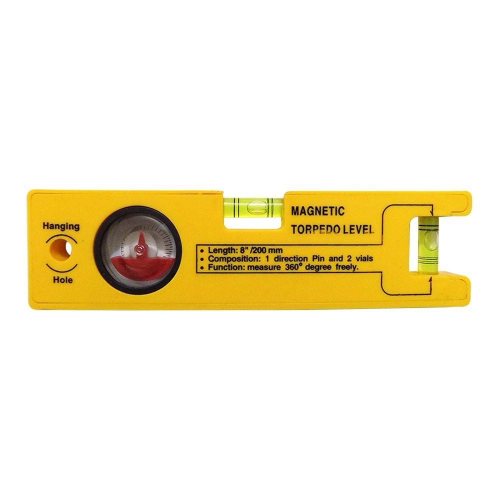 0429 8-inch Magnetic Torpedo Level with 1 Direction Pin, 2 Vials and 360 Degree View DeoDap