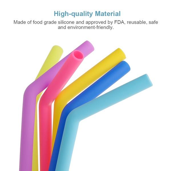 0584 Food Grade Silicone Straws (4pcs) freeshipping - DeoDap