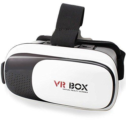 0300A VR BOX Headset-Virtual Reality 3D Glasses-For Kids & Adults for Movies Videos & Gaming / Compatible with Android Smartphones & iPhone(White)