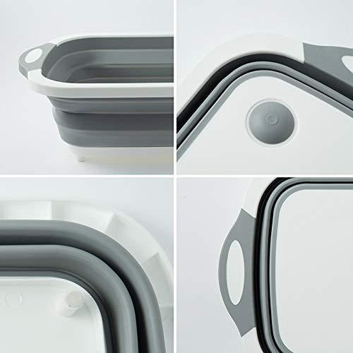 0098 Foldable Chopping Board, Dish Rack, Washing Bowl & Draining Basket, 3in1 Multi-Function DeoDap