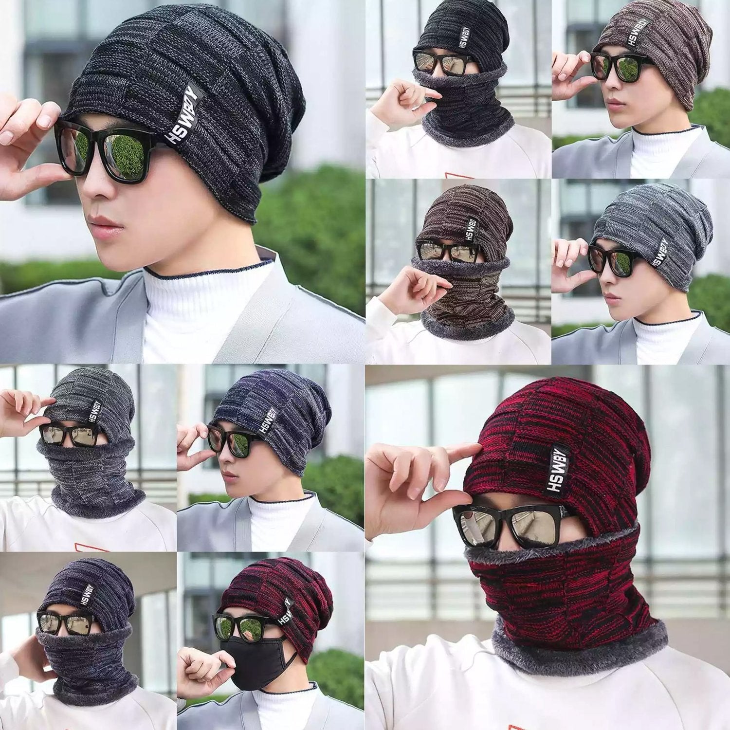 6066 Ultra Soft Unisex Woollen Beanie Cap Plus Muffler Scarf freeshipping - DeoDap