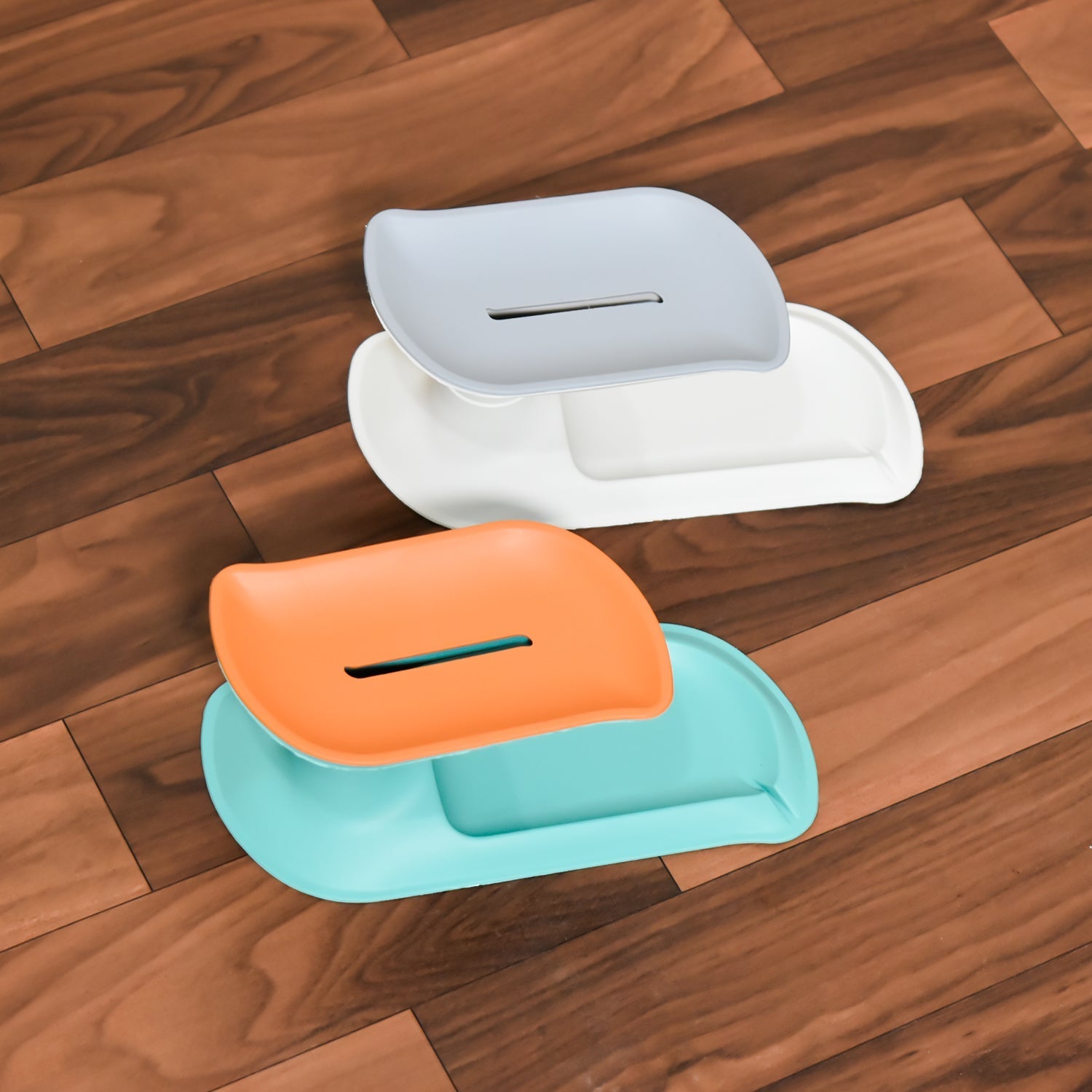4860 Double Drain Soap Box Nordic Style Portable Plastic Soap Case/Soap Dish DeoDap