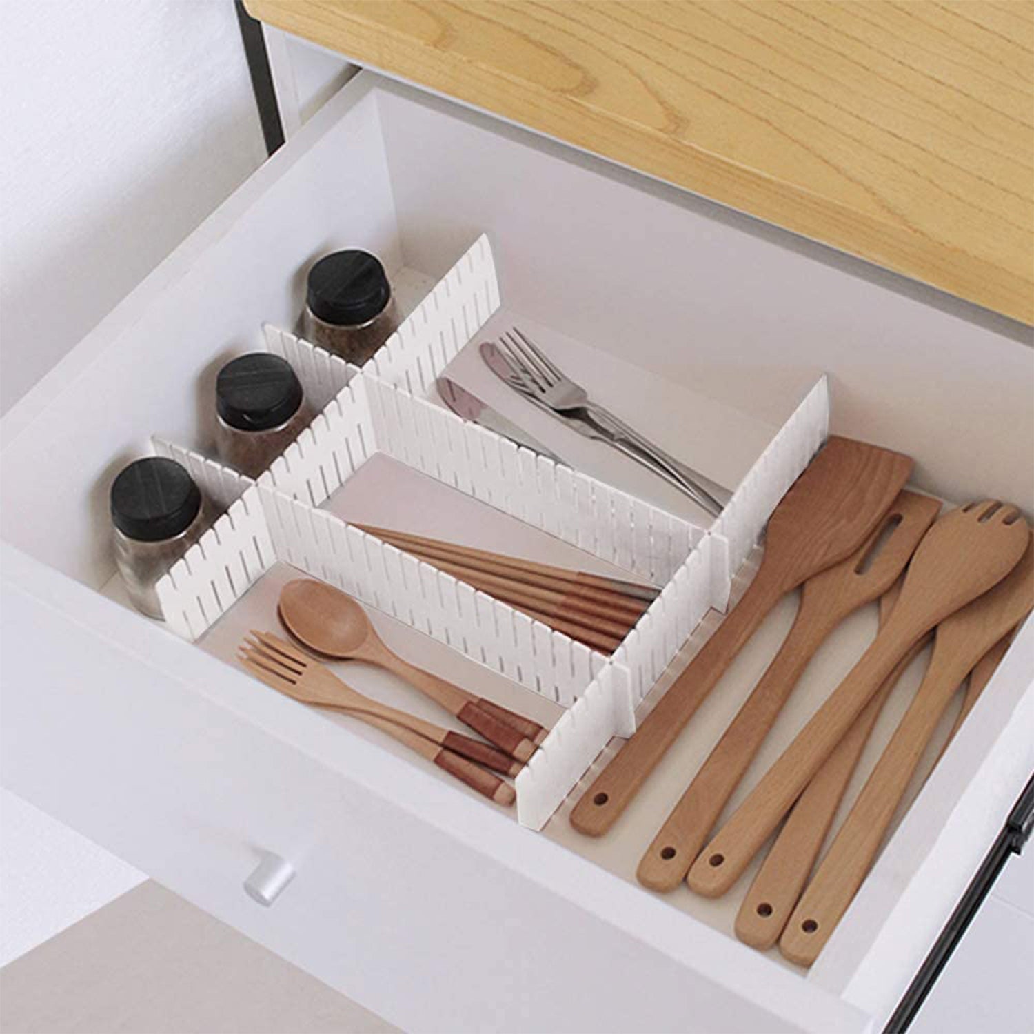 1164A Adjustable Drawer Dividers Organiser Separator 8 Pcs DeoDap