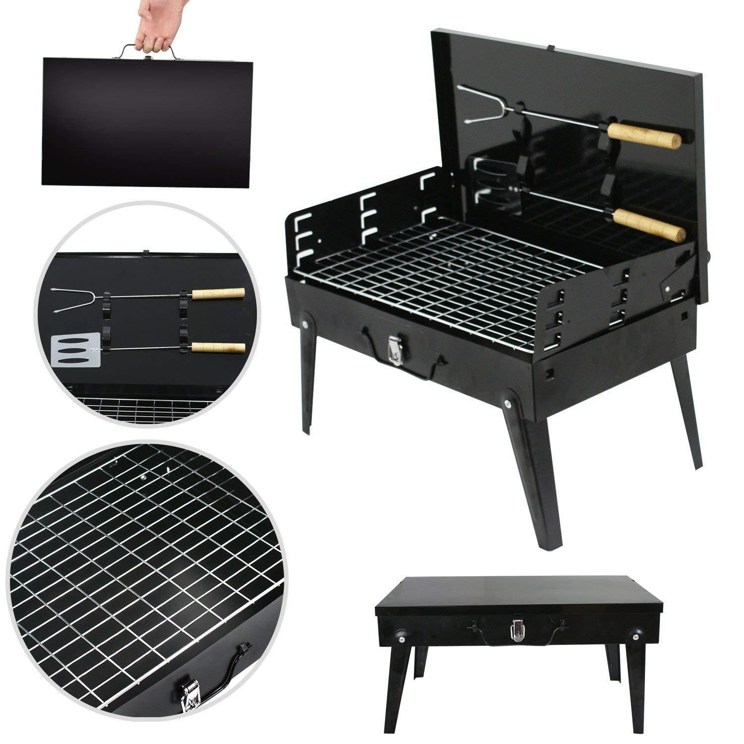 0125 Stainless Steel Briefcase Style Barbecue Grill Toaster (Medium, Black) China