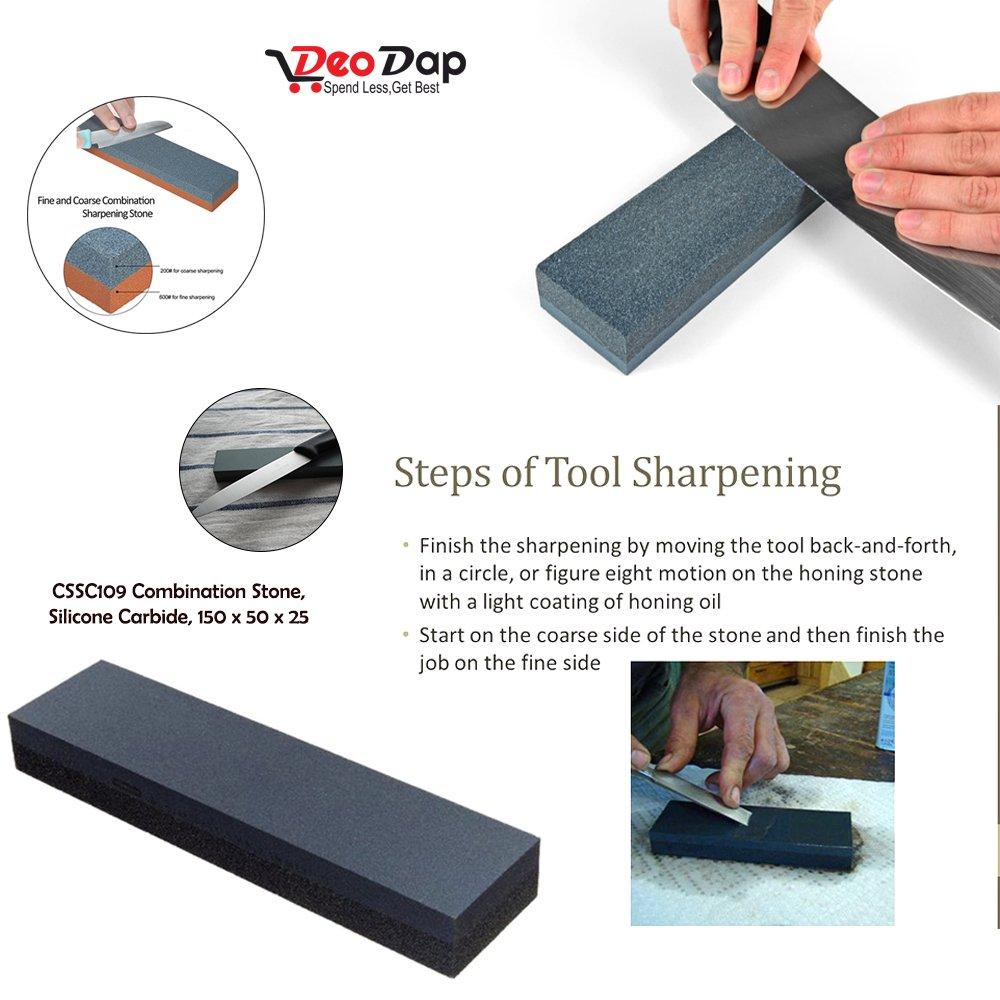 0424 Silicone Carbide Combination Stone Knife Sharpener for Both Knives and Tools DeoDap