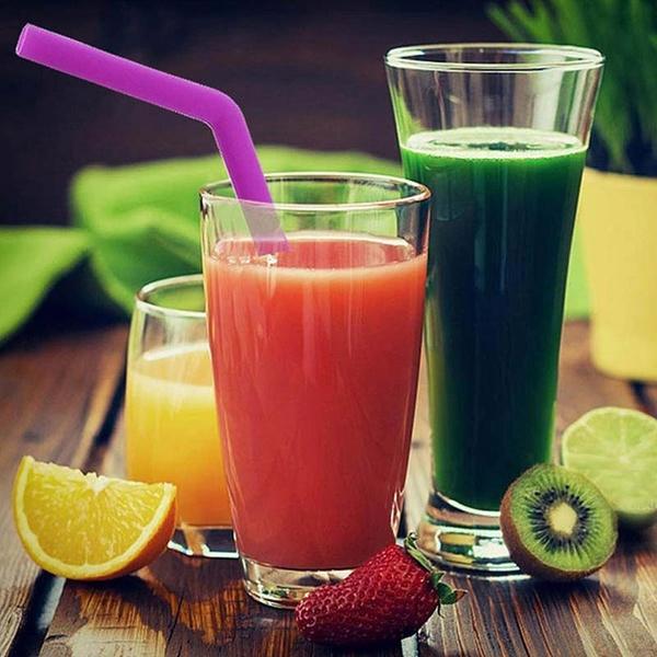 0584 Food Grade Silicone Straws (4pcs) freeshipping - DeoDap