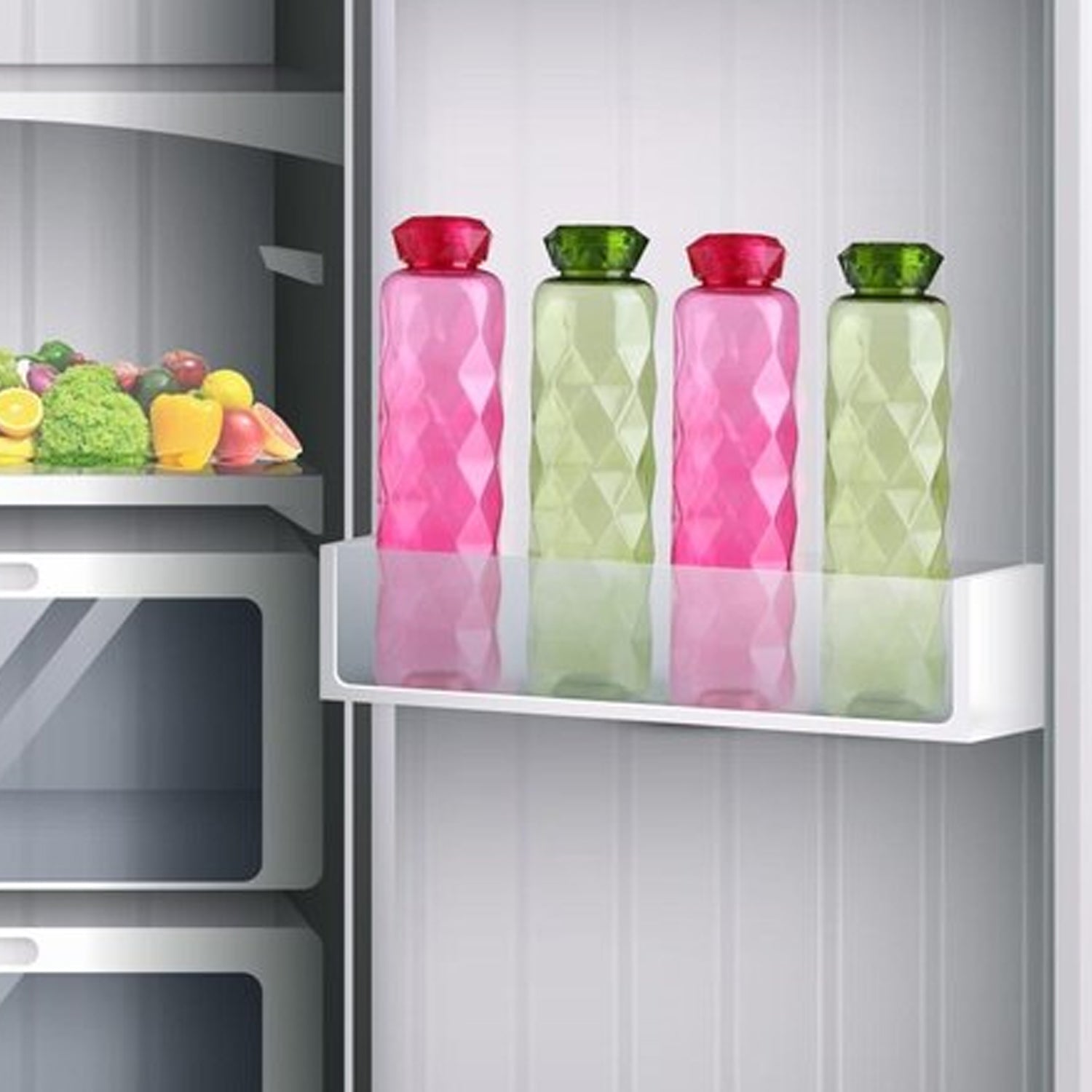 2668 3Pc Set Diamond Cut Bottle Used for storing water and beverages purposes for people. DeoDap