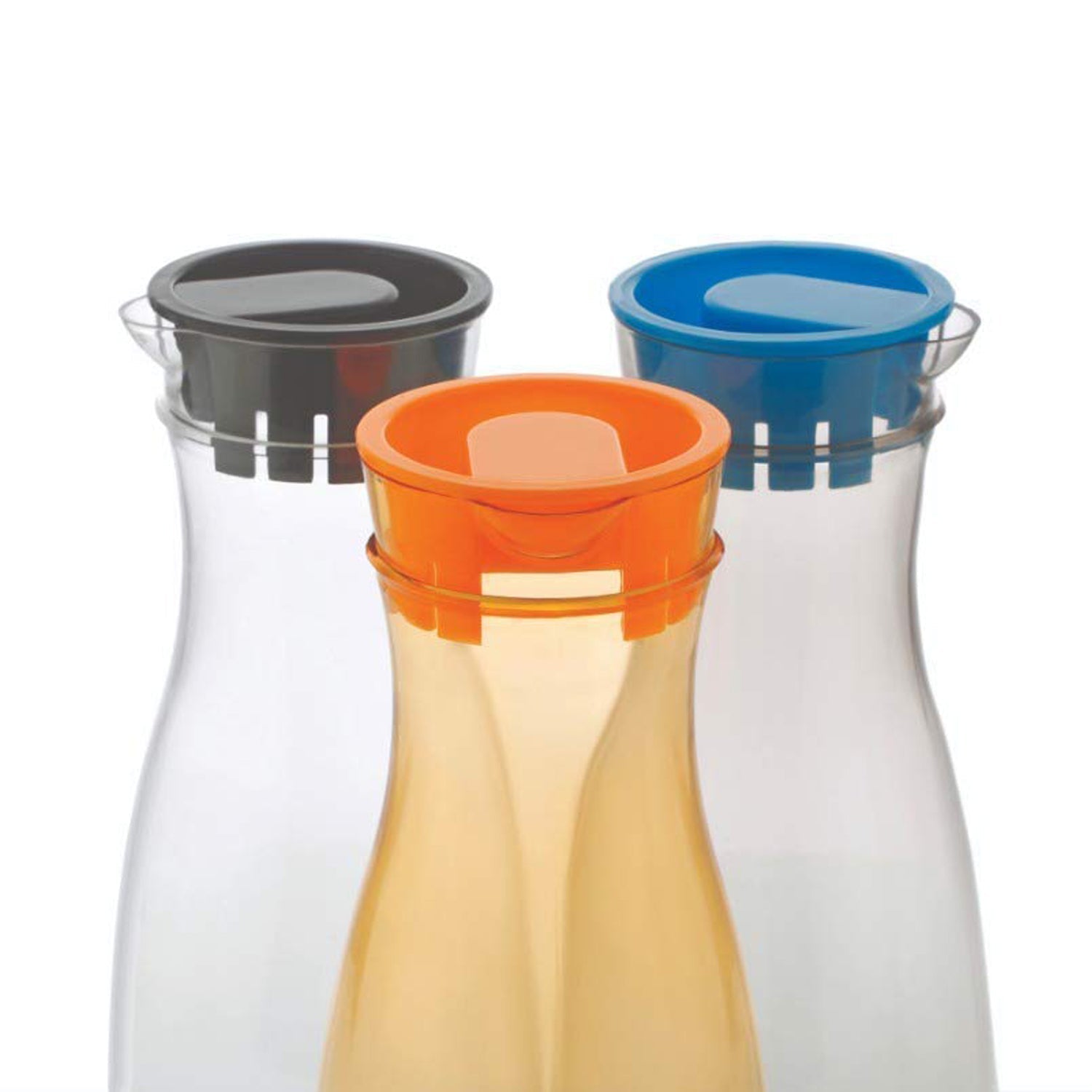 2252 1 Litre Water Juice Milk Jug with Lid Transparent (Multi Colour) freeshipping - DeoDap