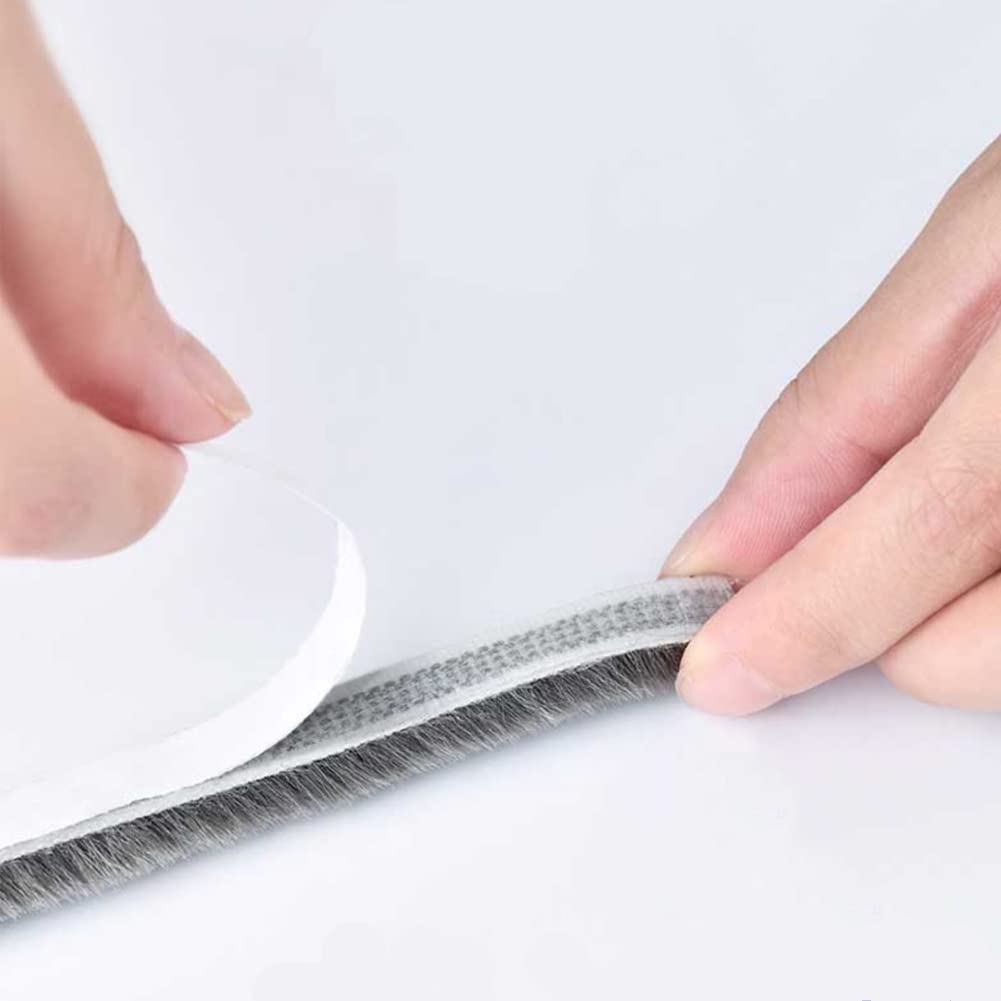 4597  5 Meter Weather Stripping Windows Seal Brush Weather Stripping Self Adhesive Seal Strip Weather Strip for Windows and Doors Dustproof Soundproof Windproof for Windows Bottom and Frame