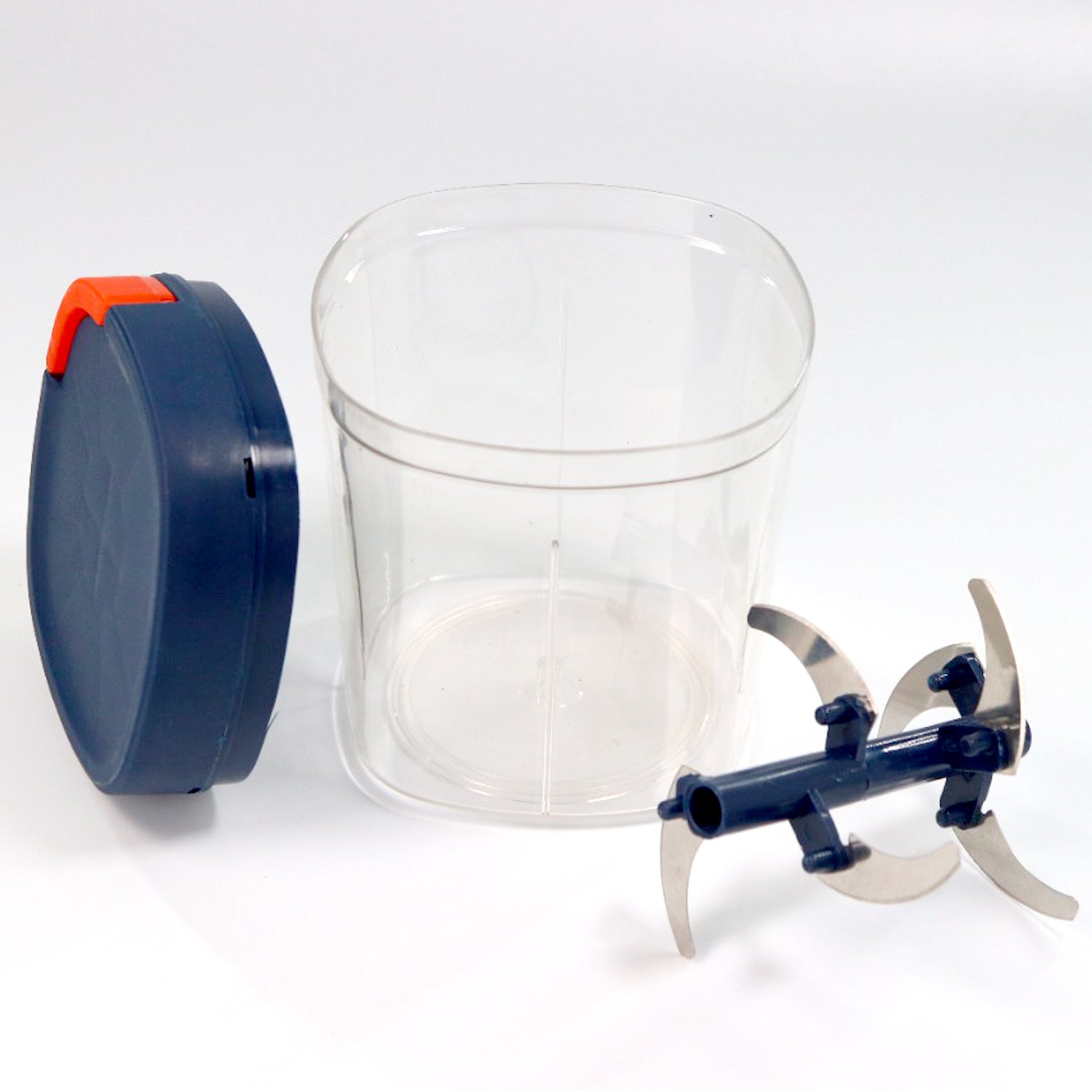 2897 Plastic Handy Chopper 1100ml Kitchen Chopper with 6 Blades and 1 Plastic Whisker, Multipurpose Manual Chopper, Vegetable & Fruit Cutter Chopper DeoDap