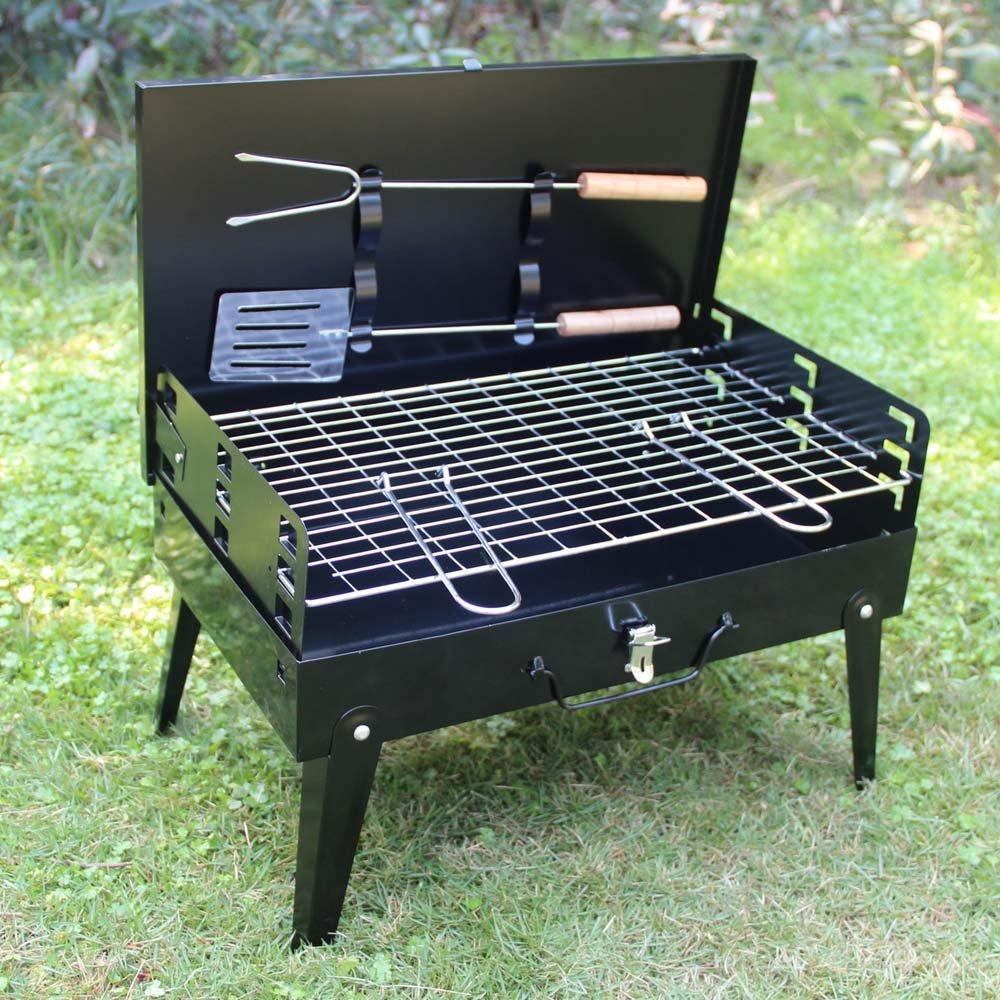 0125 Stainless Steel Briefcase Style Barbecue Grill Toaster (Medium, Black) China