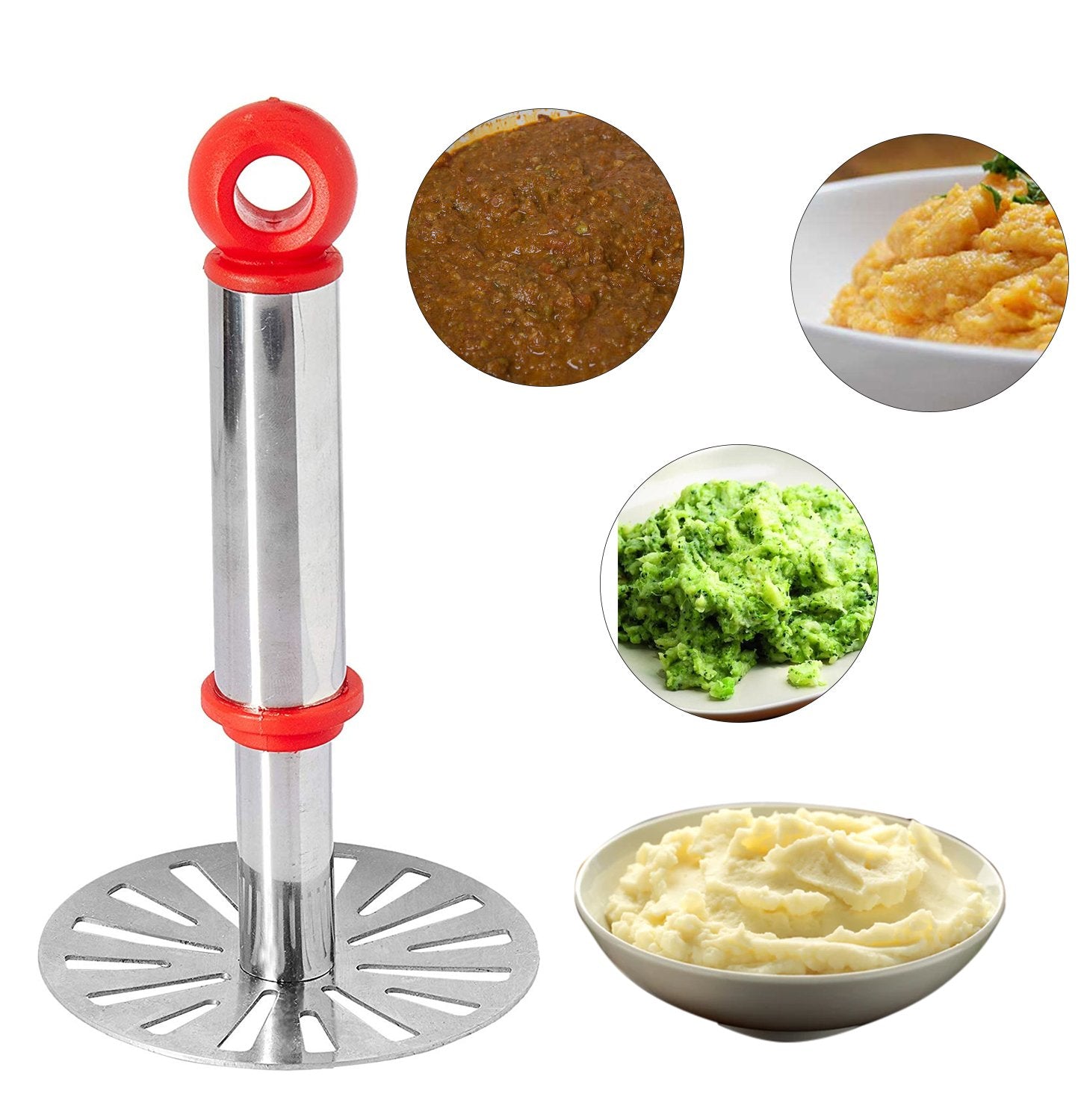 0586 Stainless Steel Potato Masher, PauBhaji Masher DeoDap