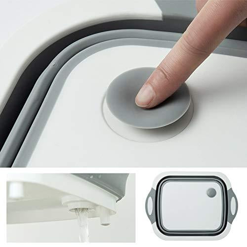 0098 Foldable Chopping Board, Dish Rack, Washing Bowl & Draining Basket, 3in1 Multi-Function DeoDap