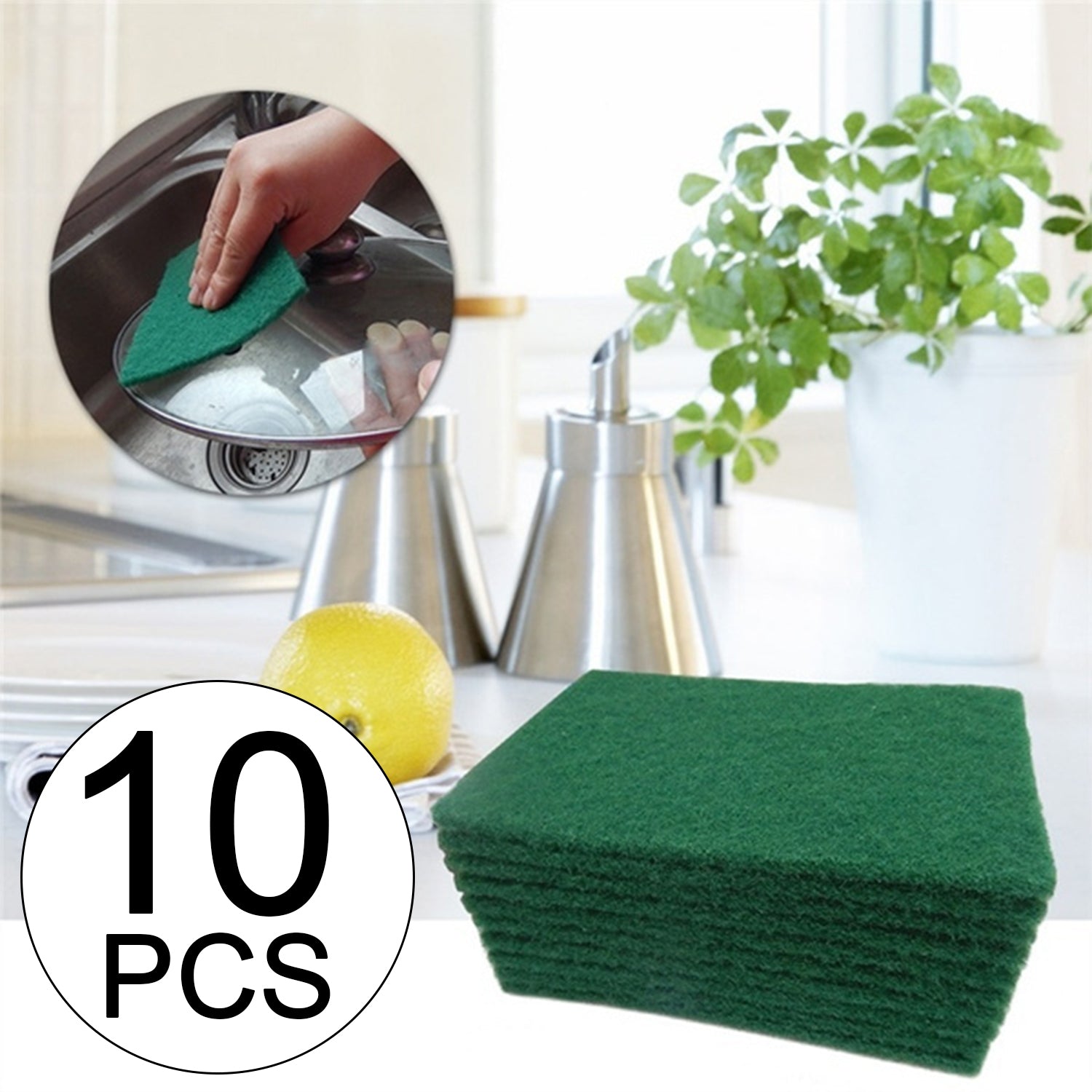 1495 Green Kitchen Scrubber Pads for Utensils/Tiles Cleaning freeshipping - DeoDap