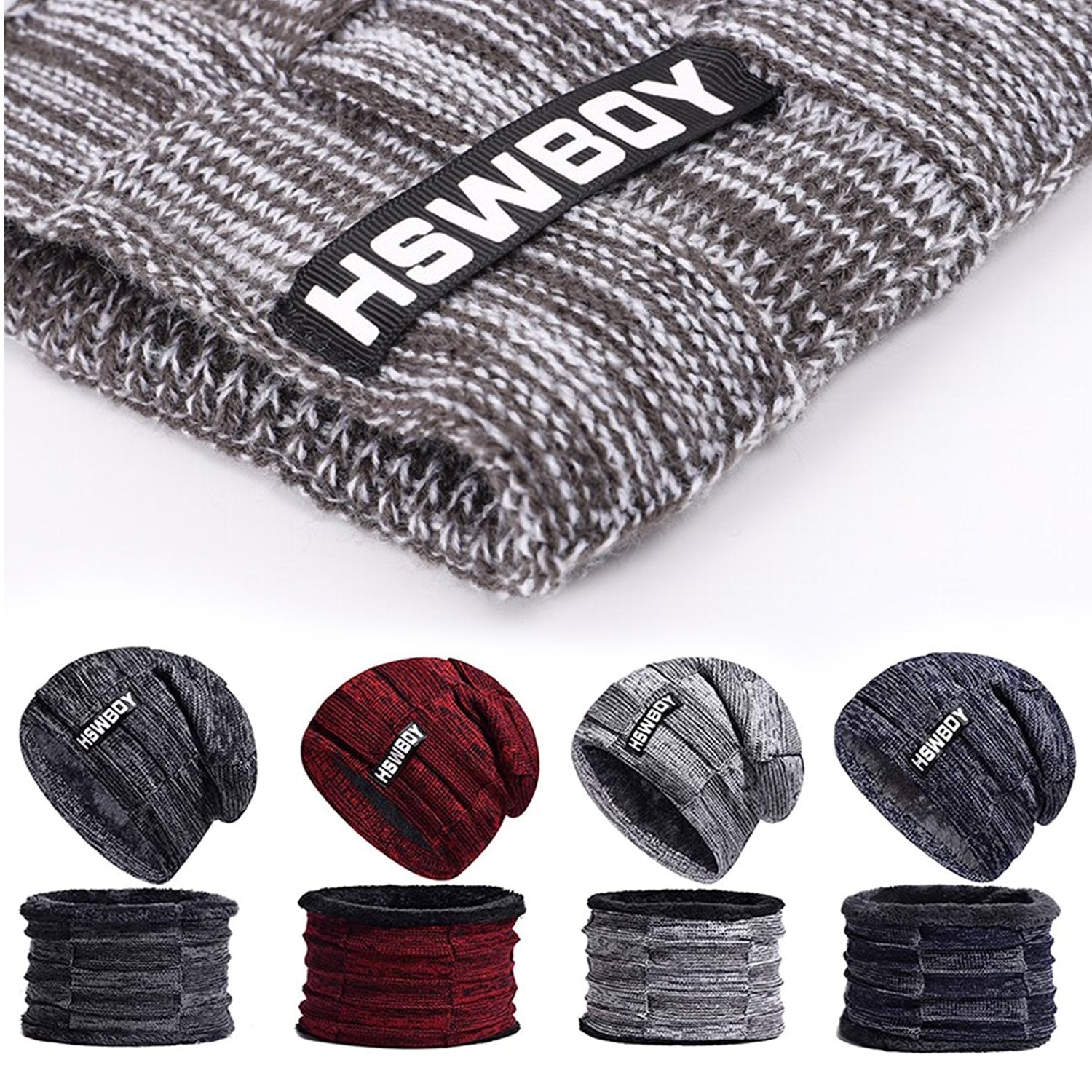 6066 Ultra Soft Unisex Woollen Beanie Cap Plus Muffler Scarf freeshipping - DeoDap